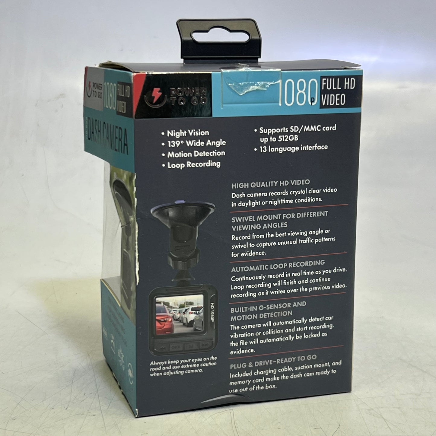 ZA@ POWER TO GO 1080p Full HD Video Dash Camera 1030151012 (New Other, Distressed Box)