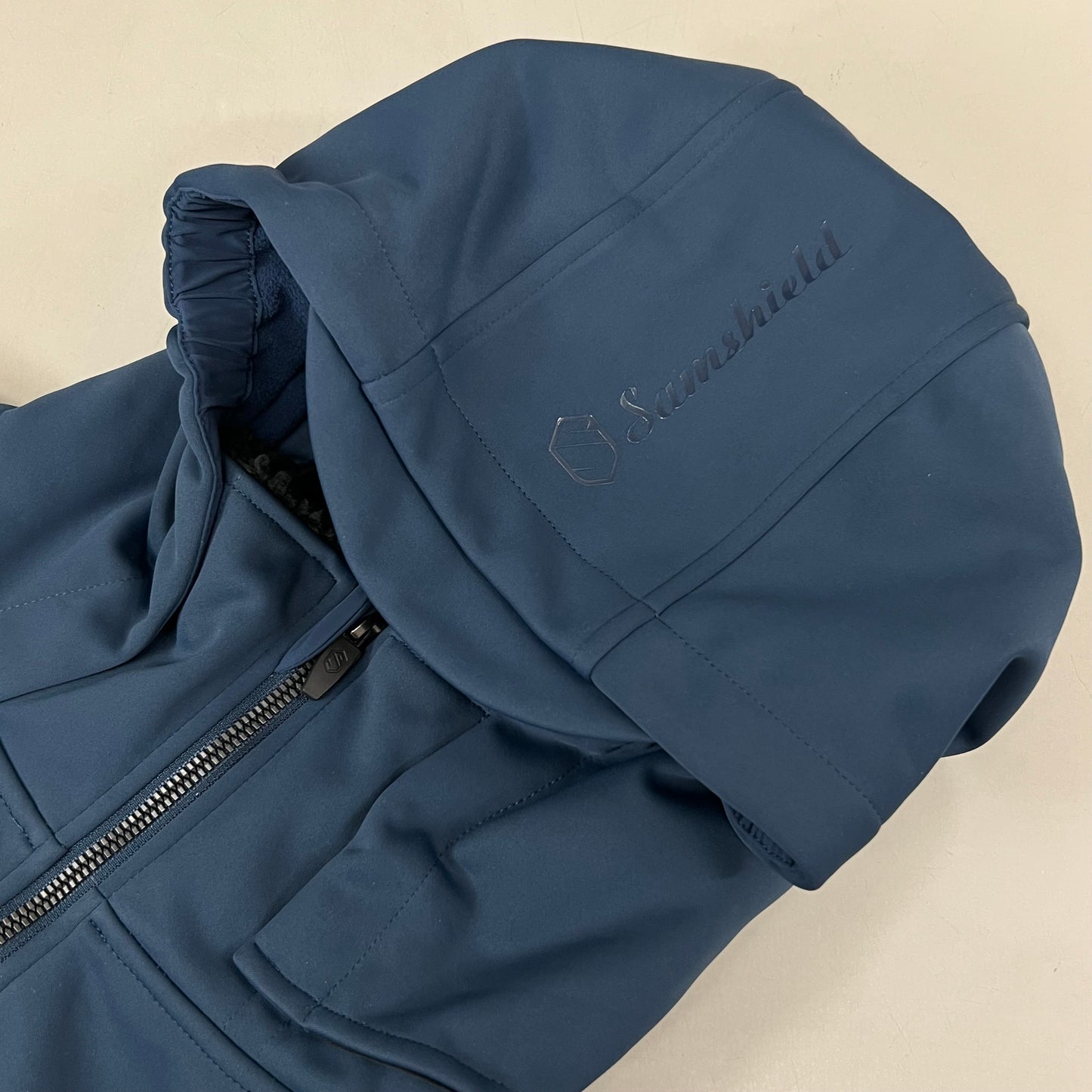 SAMSHIELD Rachel Equestrian Wool Lined Hooded Jacket Women's Sz S Celestial Blue