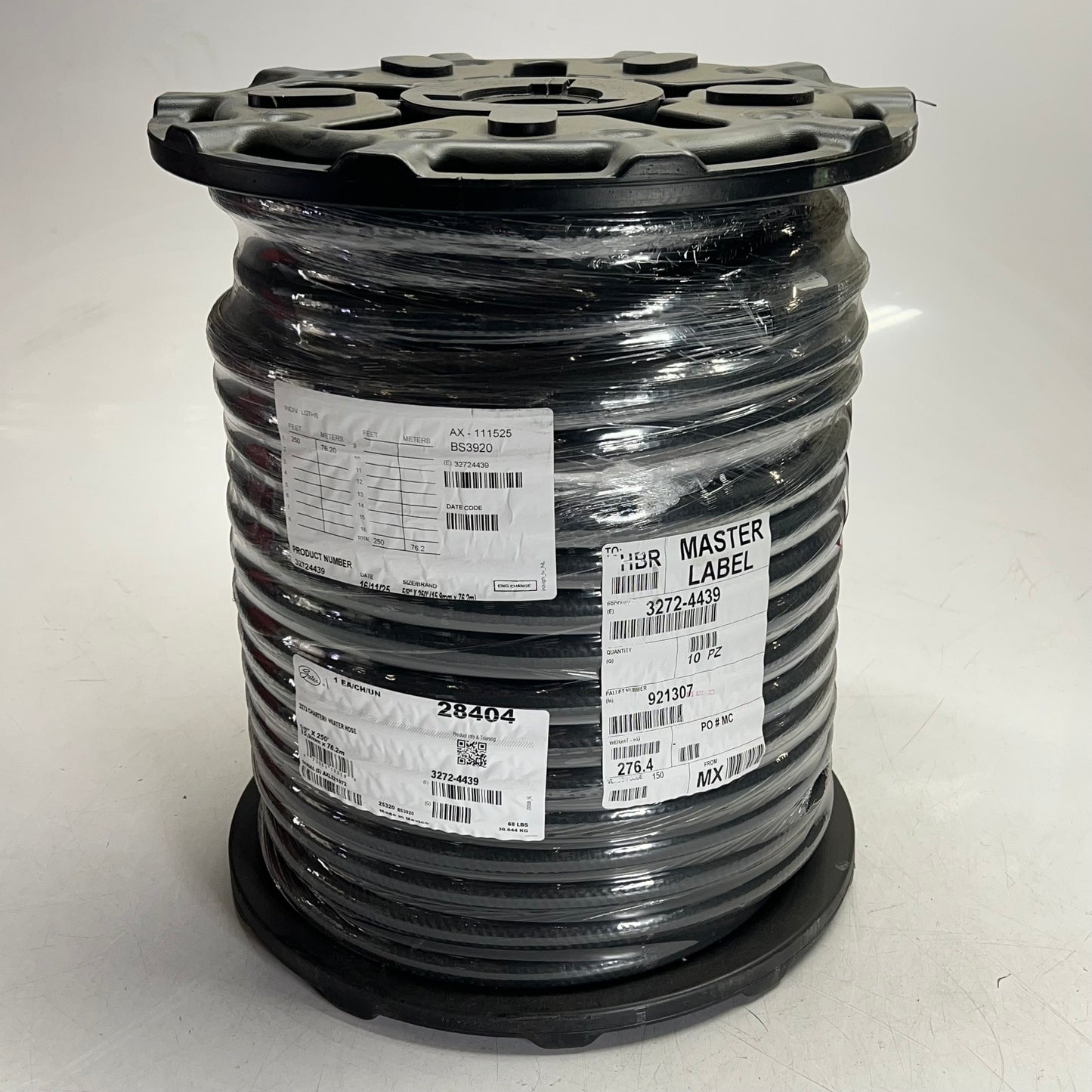GATES Cheater Heater Hose -40°f To +257°f Temp Range 5/8" X 250' Black 3272