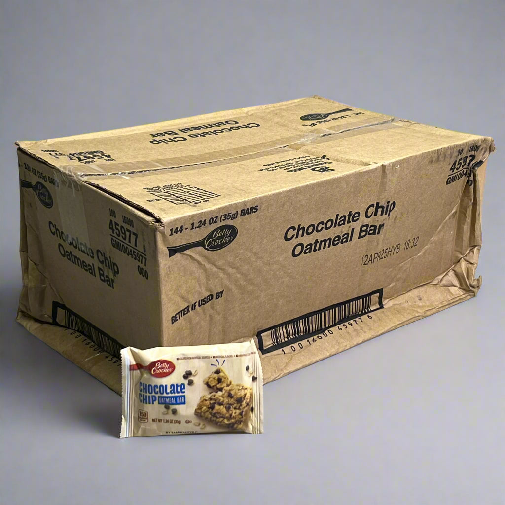 ZA@ BETTY CROCKER (144 PACK) Chocolate Chip Oatmeal Bar 1.24 oz BB 04/25 (New) H