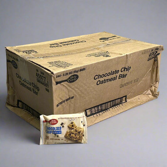 ZA@ BETTY CROCKER (144 PACK) Chocolate Chip Oatmeal Bar 1.24 oz BB 04/25 (New) K