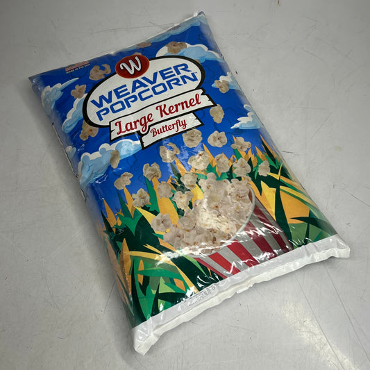 WEAVER POPCORN Large Butterfly Popcorn Kernels 50 lb, White BB 02/27