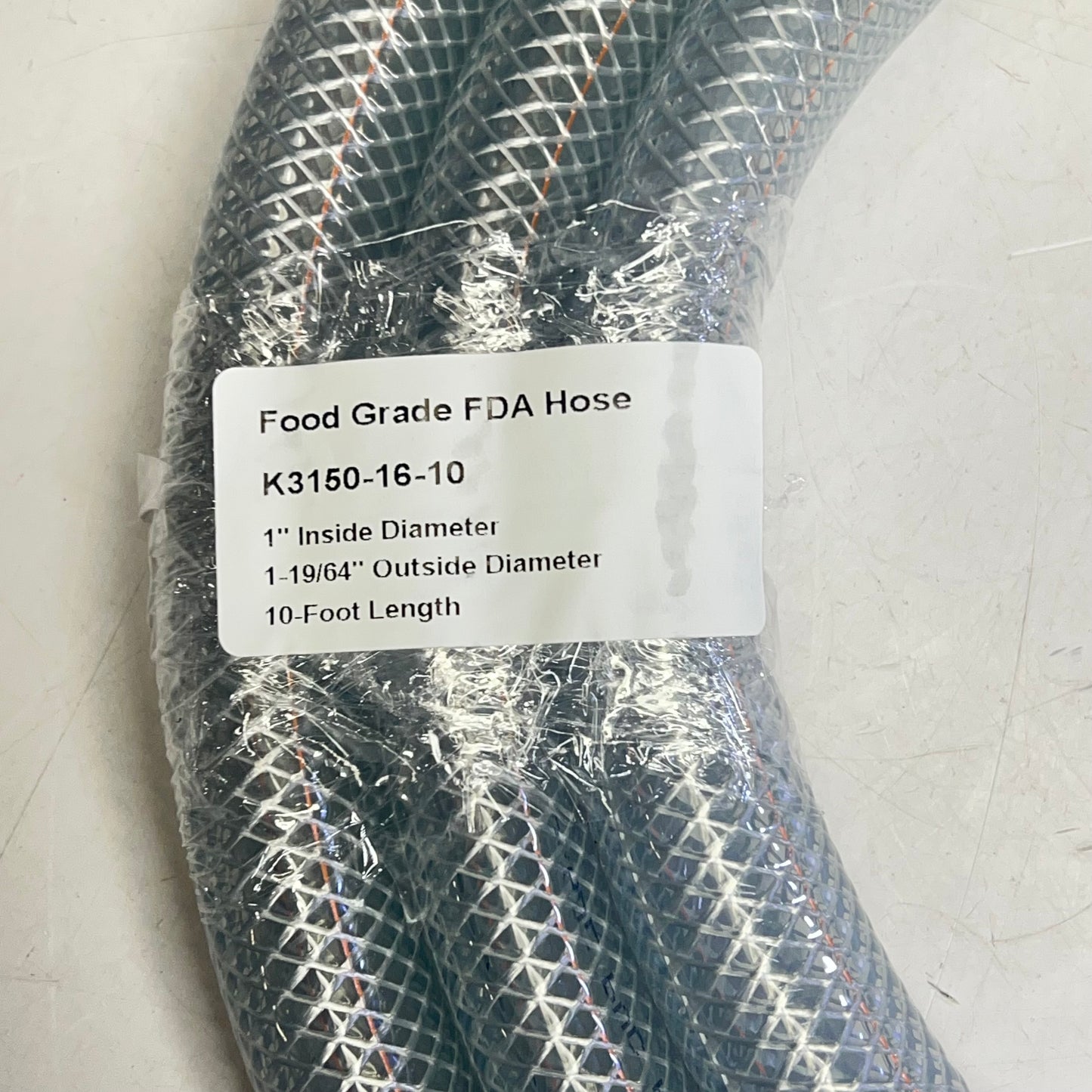 KURI TEC Clear Braid Food & Beverage Hose 1" ID 1-19/64" OD 10' K3150-16-10