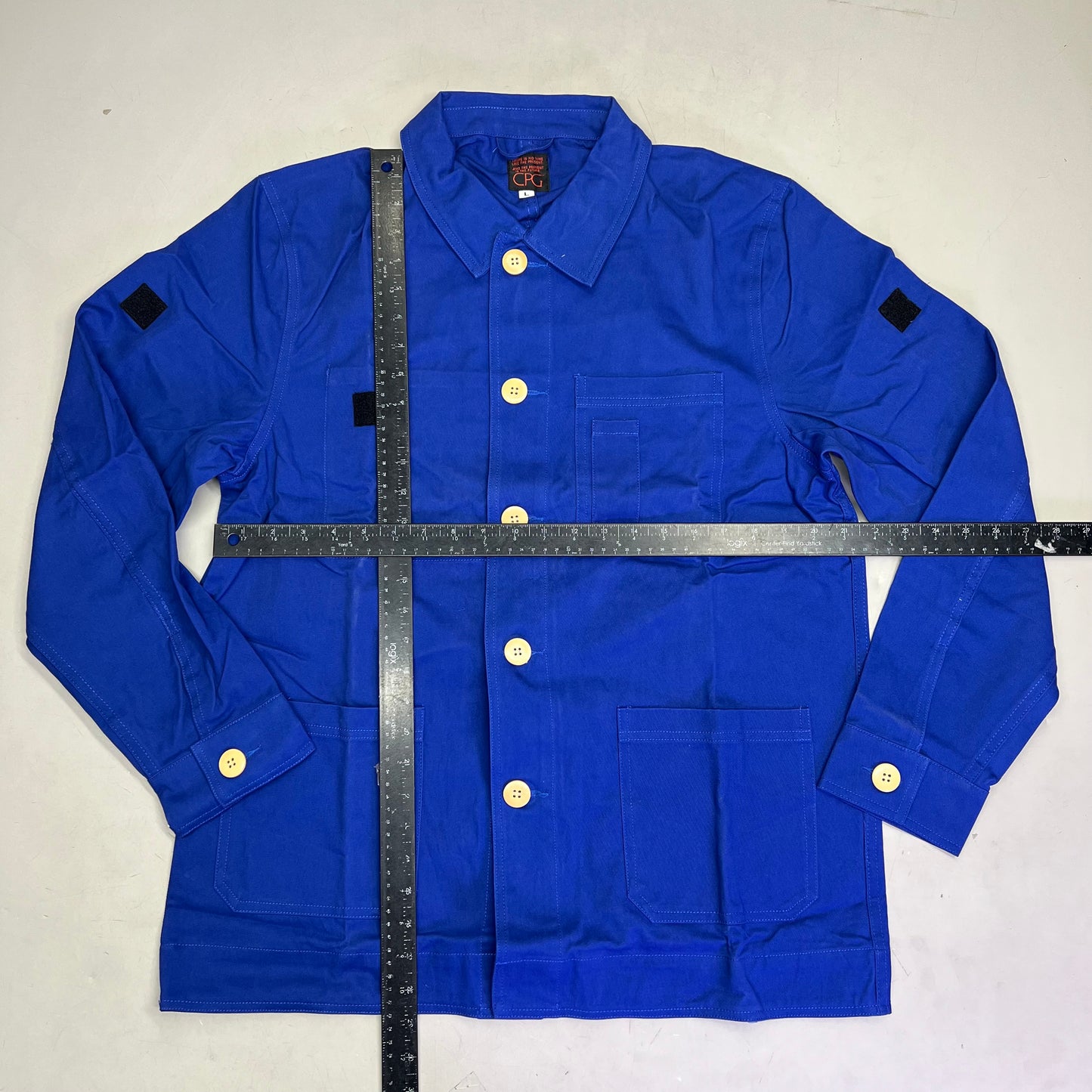CPG CODEGRAPHY WORLDWIDE 4 Pocket Button Up Shore Coat Men's Sz L Blue