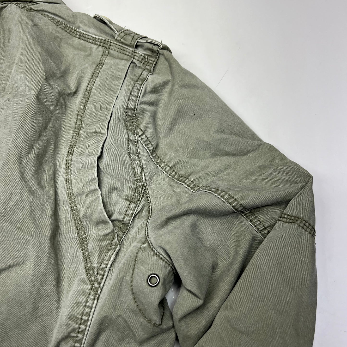 BRANDIT Military Jacket Vintage Cotton Inside & Out Men's Sz M Vintage Green