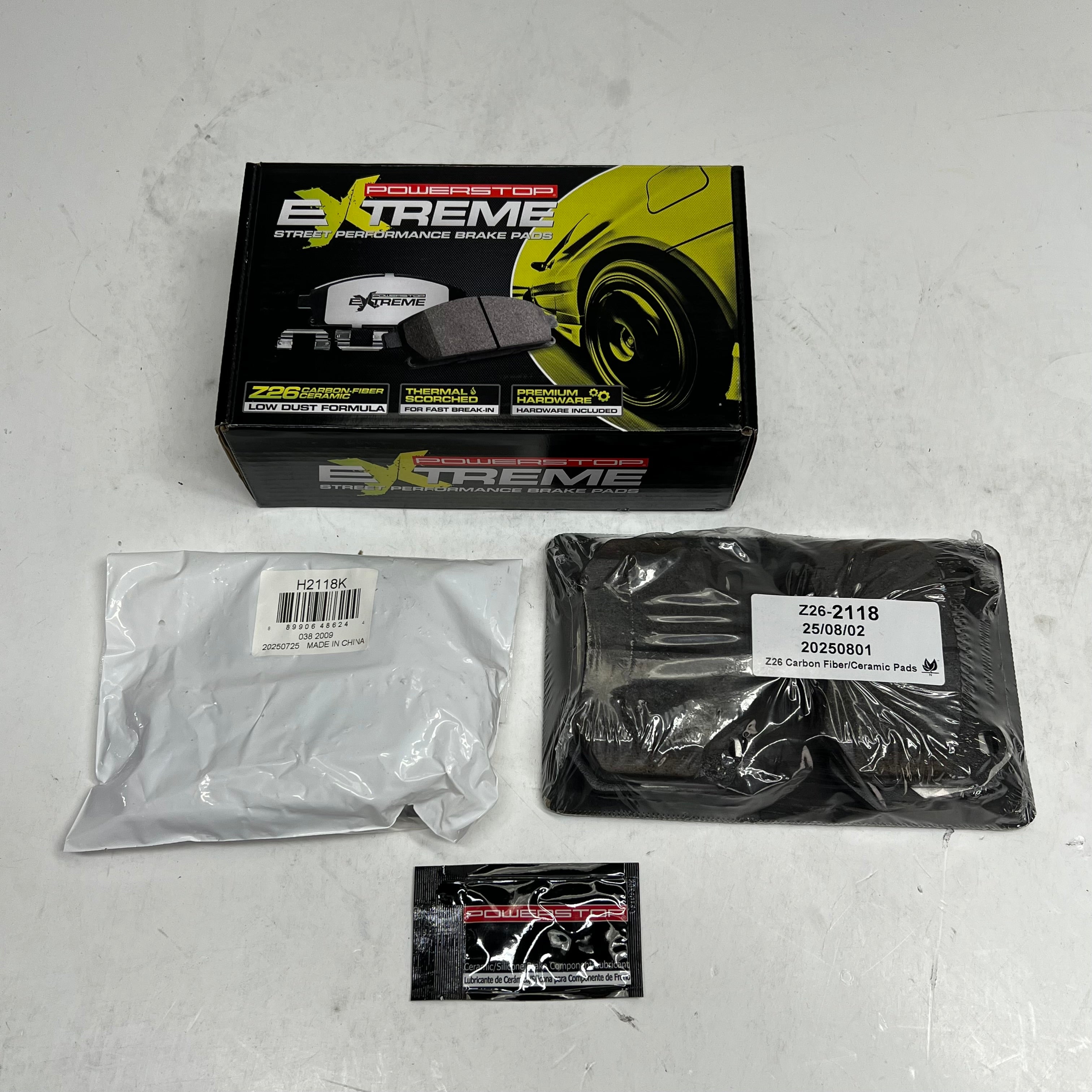 POWER STOP Street Performance Carbon Fiber Ceramic Brake Pads Kit