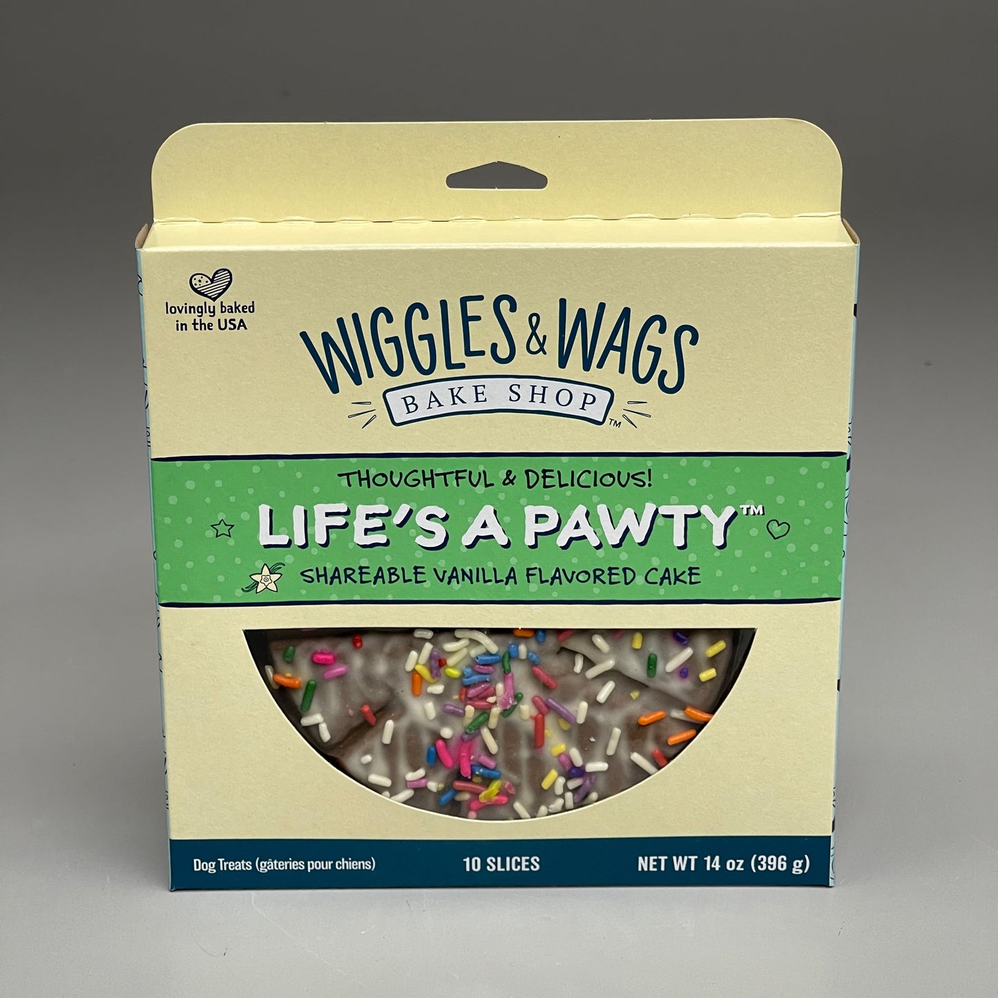 ZA@ WIGGLES & WAGS Life's a Pawty Vanilla Flavored Cake for Dogs 4 PACK BB 11/02/24 D