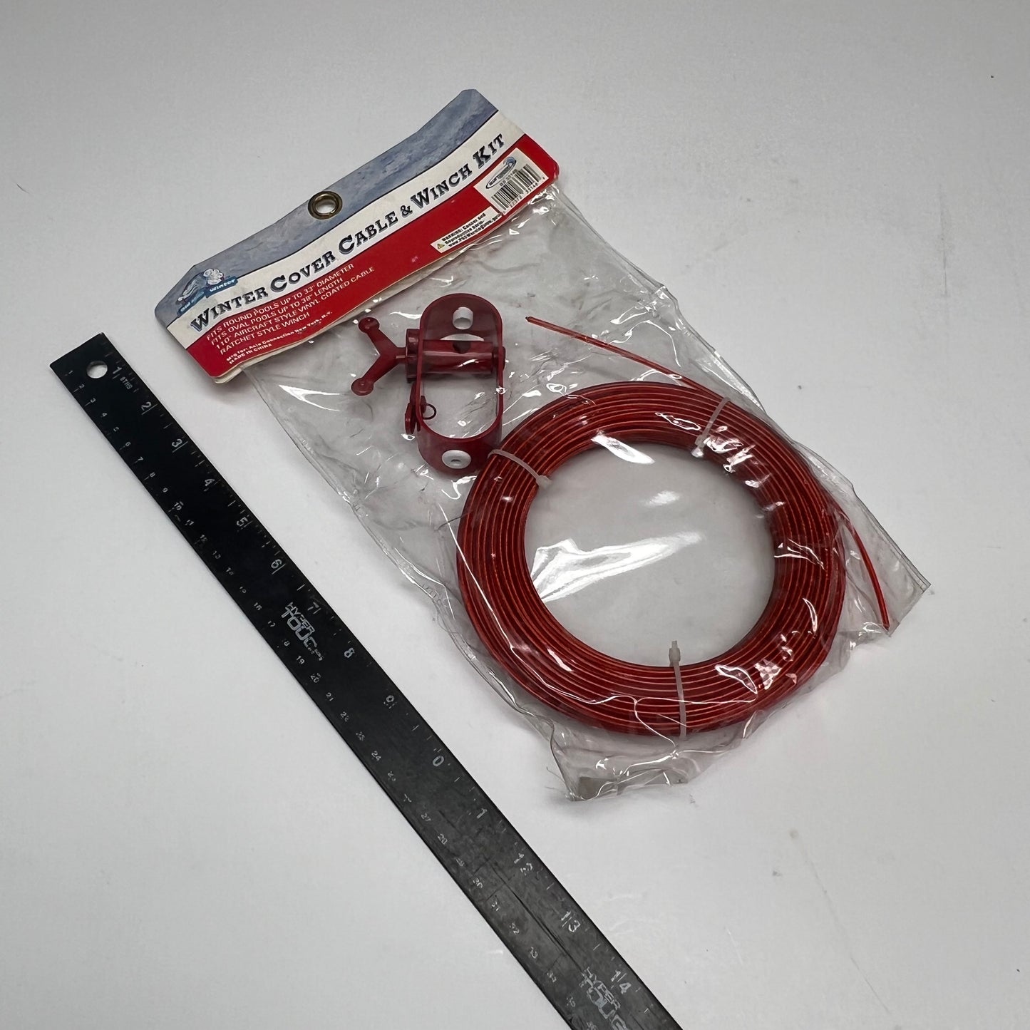 OLD MAN WINTER High Quality Winter Cover Cable & Winch Combo Kit Red BS33146