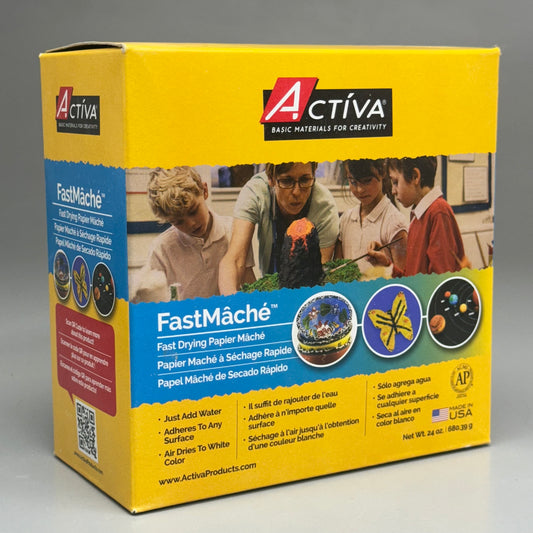 ACTIVA Basic Materials For Creativity FastMache Fast Drying Paper Mache 24oz White