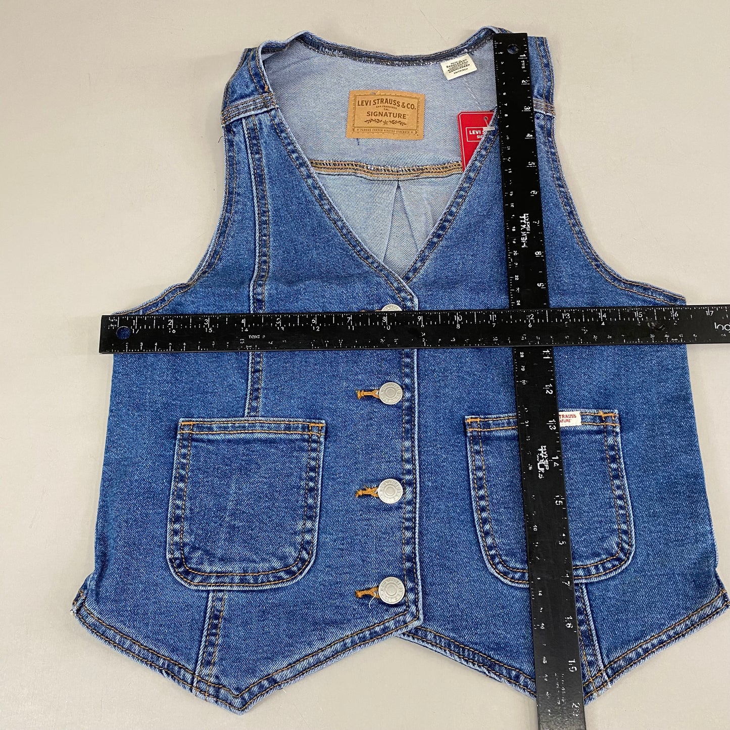 LEVI'S 95' Jean/Denim Cropped Vest Women's Sz XS Blue A91780000