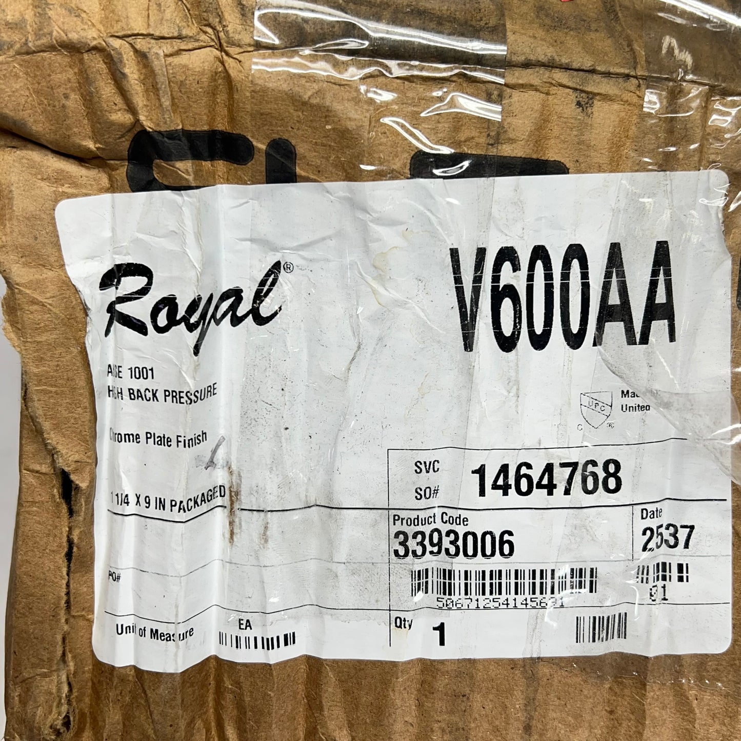 SLOAN Vacuum Breaker & Repair Kit  1-1/2" x 10" Chrome Plated Finish V-600-AA