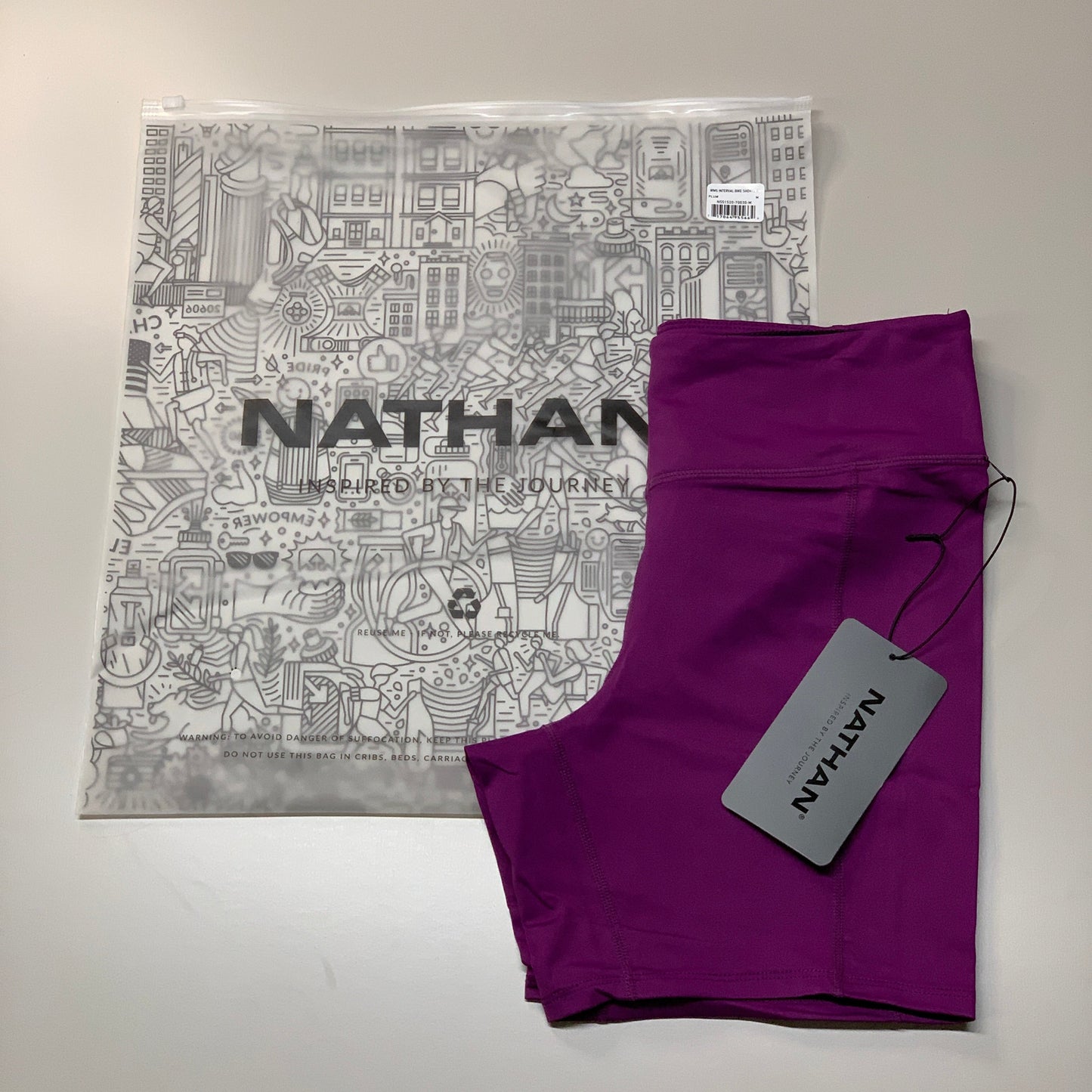 NATHAN Interval 6" Inseam Bike Short Women's Plum Size XL NS51520-70030-XL
