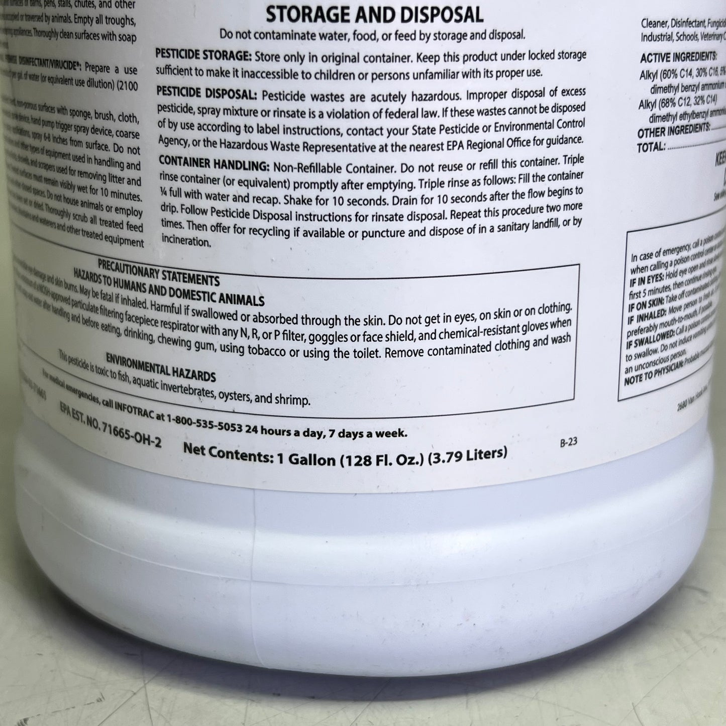 KAIBOSH Disinfectant Cleaner 1 GAL Multi Surface Concentrate Virucidal Fungicidal