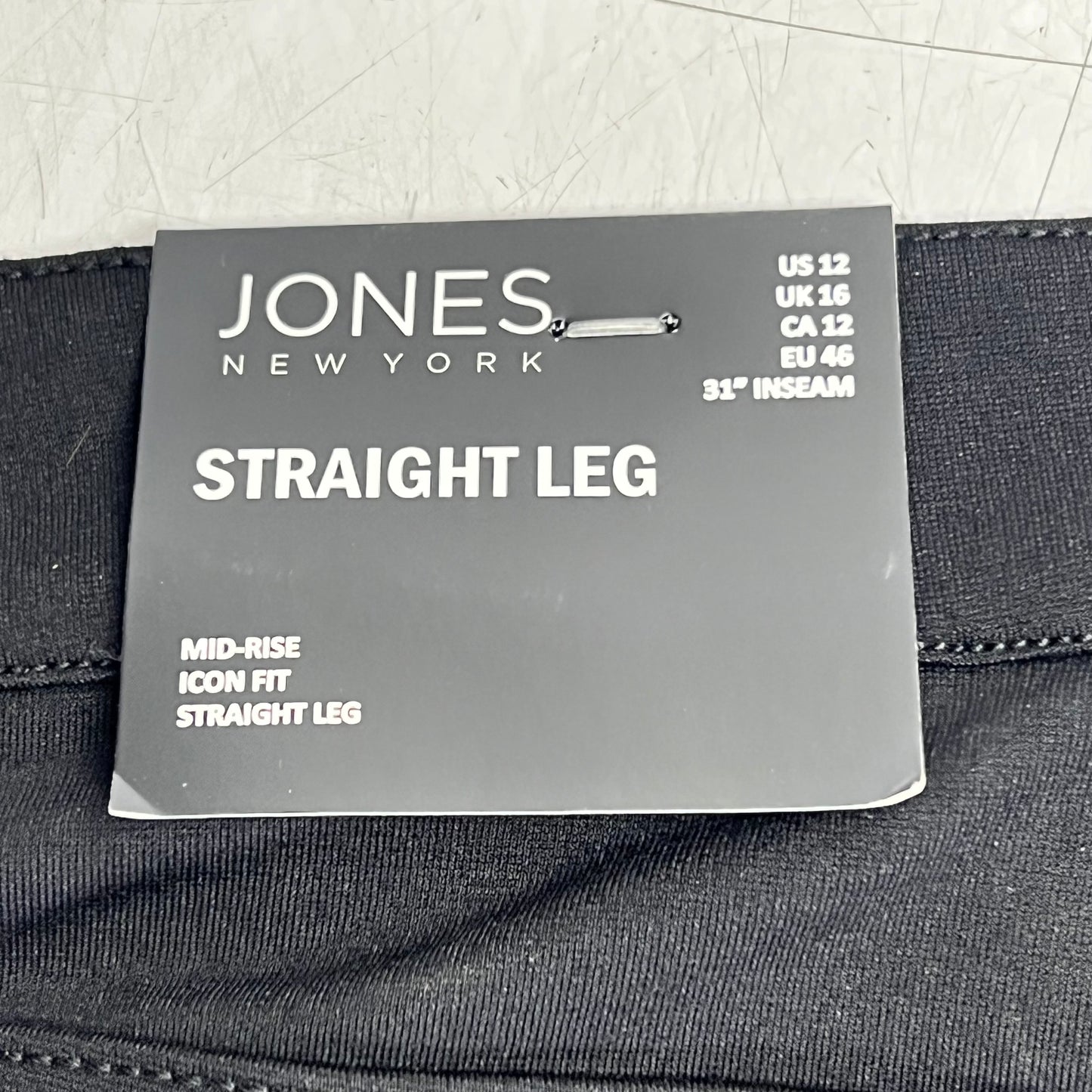 JONES New York Lexington Straight Leg Pants Women's Sz 12 Black  18058961-002