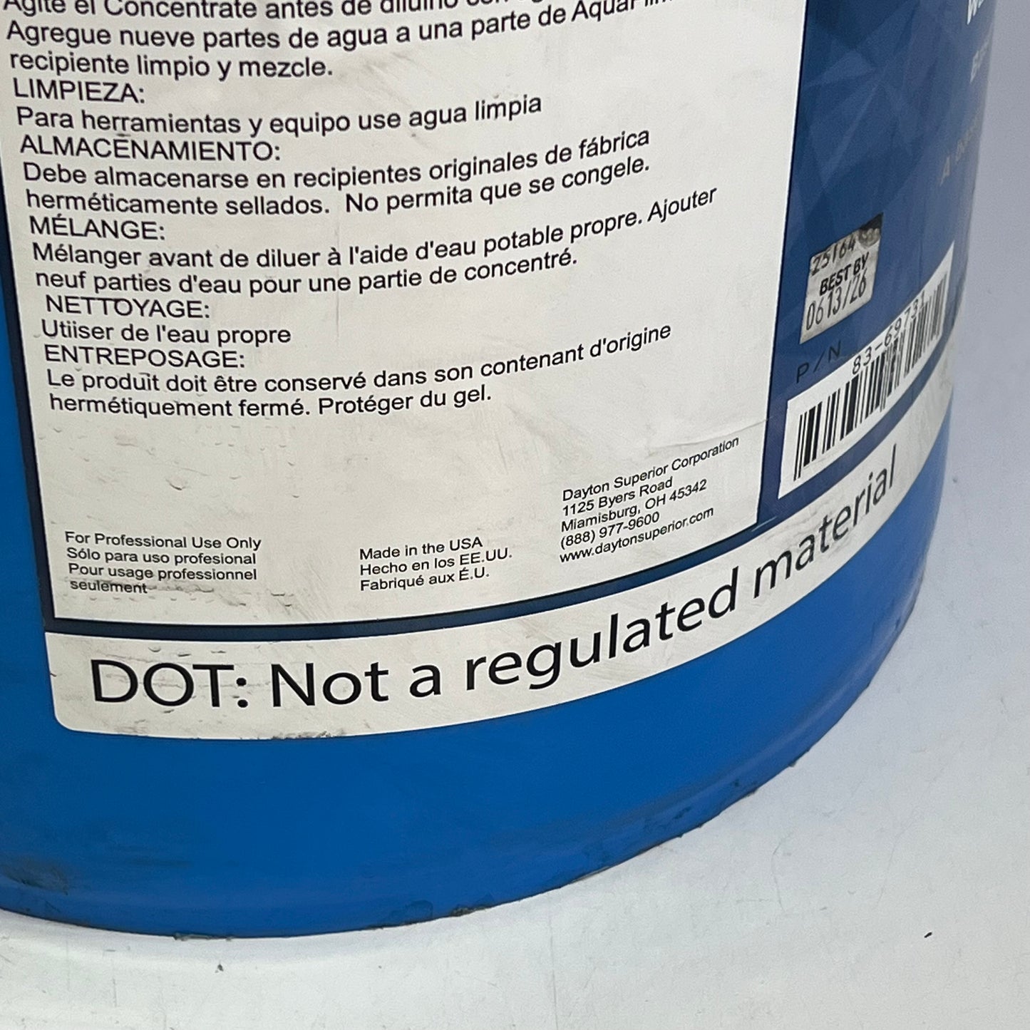 ZA@ DAYTON SUPERIOR  Aqua Film Concentrate J74 5 Gal Bucket 83-69731 BB 06/26 (As-is)