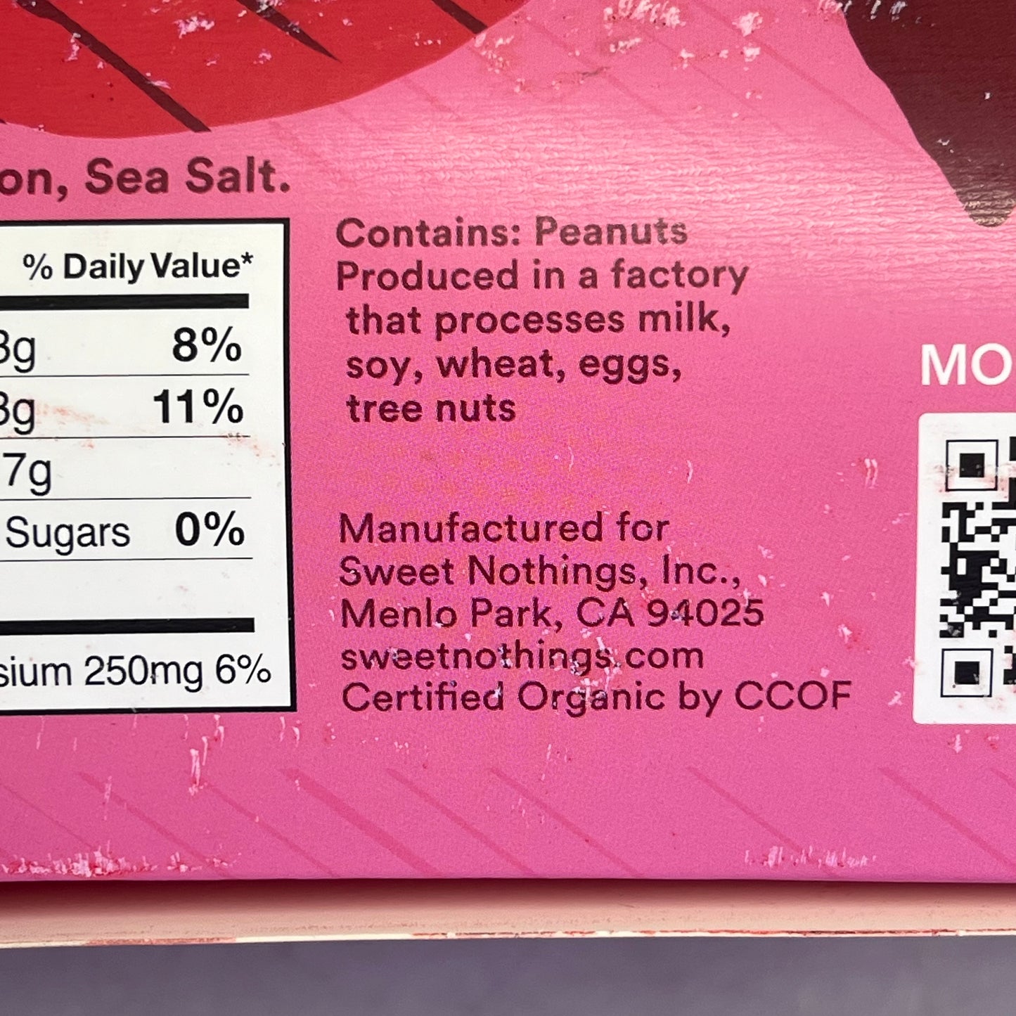 ZA@ SWEET NOTHINGS (12 PACK) Organic Nut Butter Bites Apple Cinnamon Flavor BB 07/26 (As-is)
