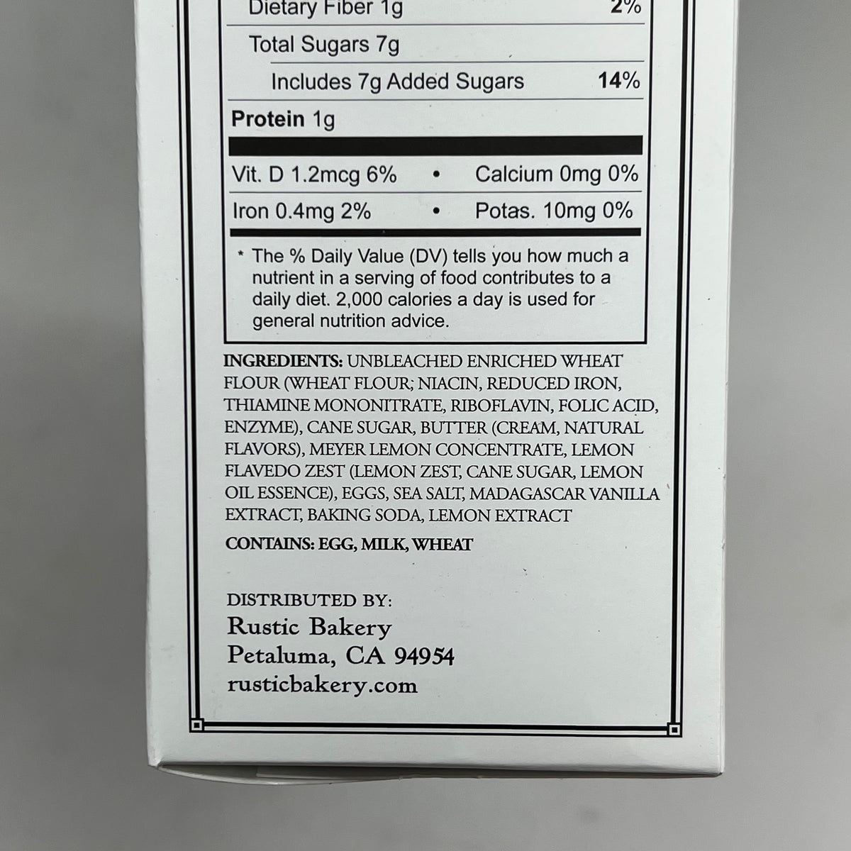 ZA@ RUSTIC BAKERY (6 PACK) Bright & Buttery Meyer Lemon Cookies 6oz BB 11/26