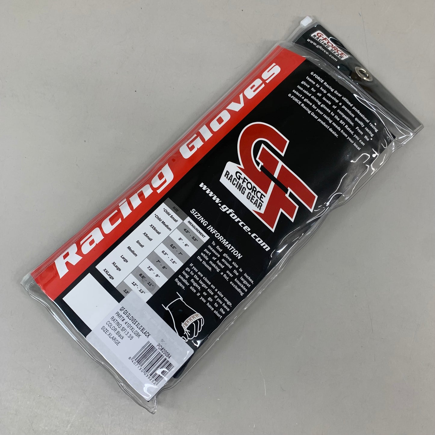 G-FORCE G5 Racing Gear Gloves XL Black 4101XLGBK