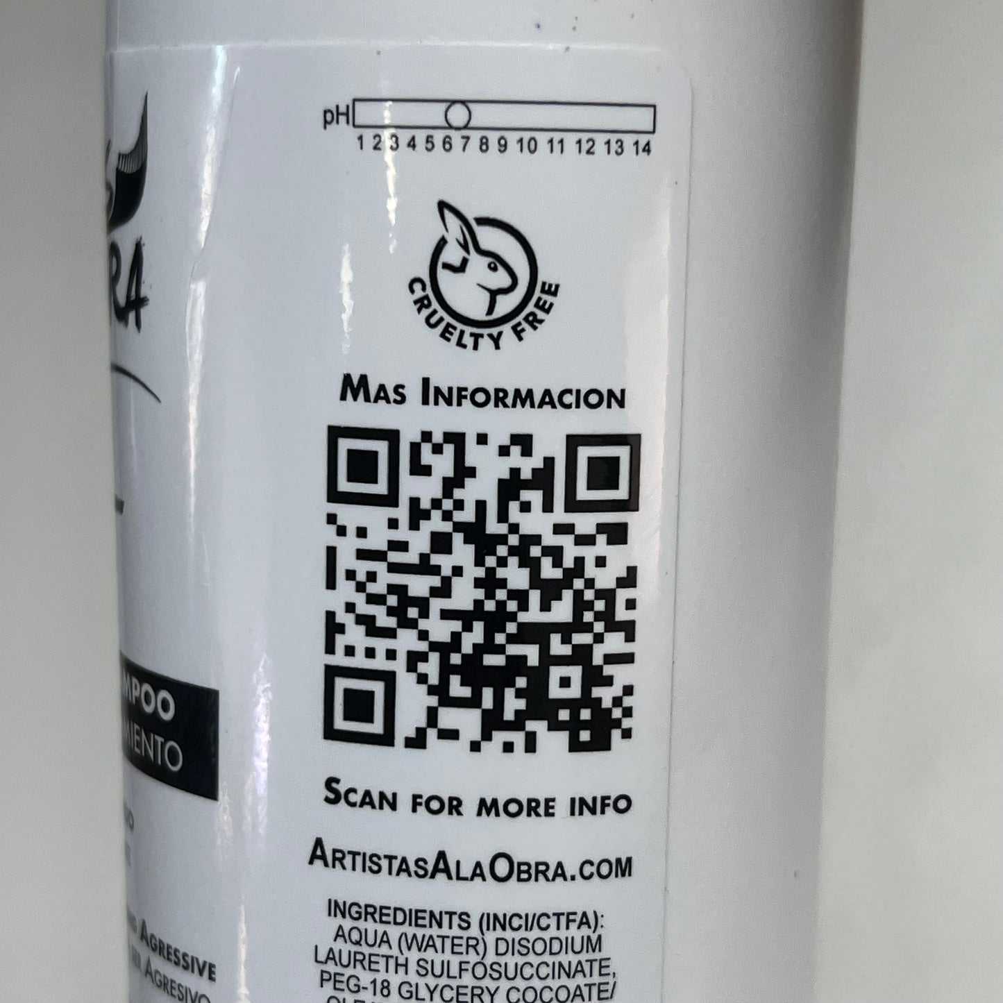 ARTISTAS A LA OBRA PT Clarifying Shampoo Neutral PH For Preparation 12 fl oz