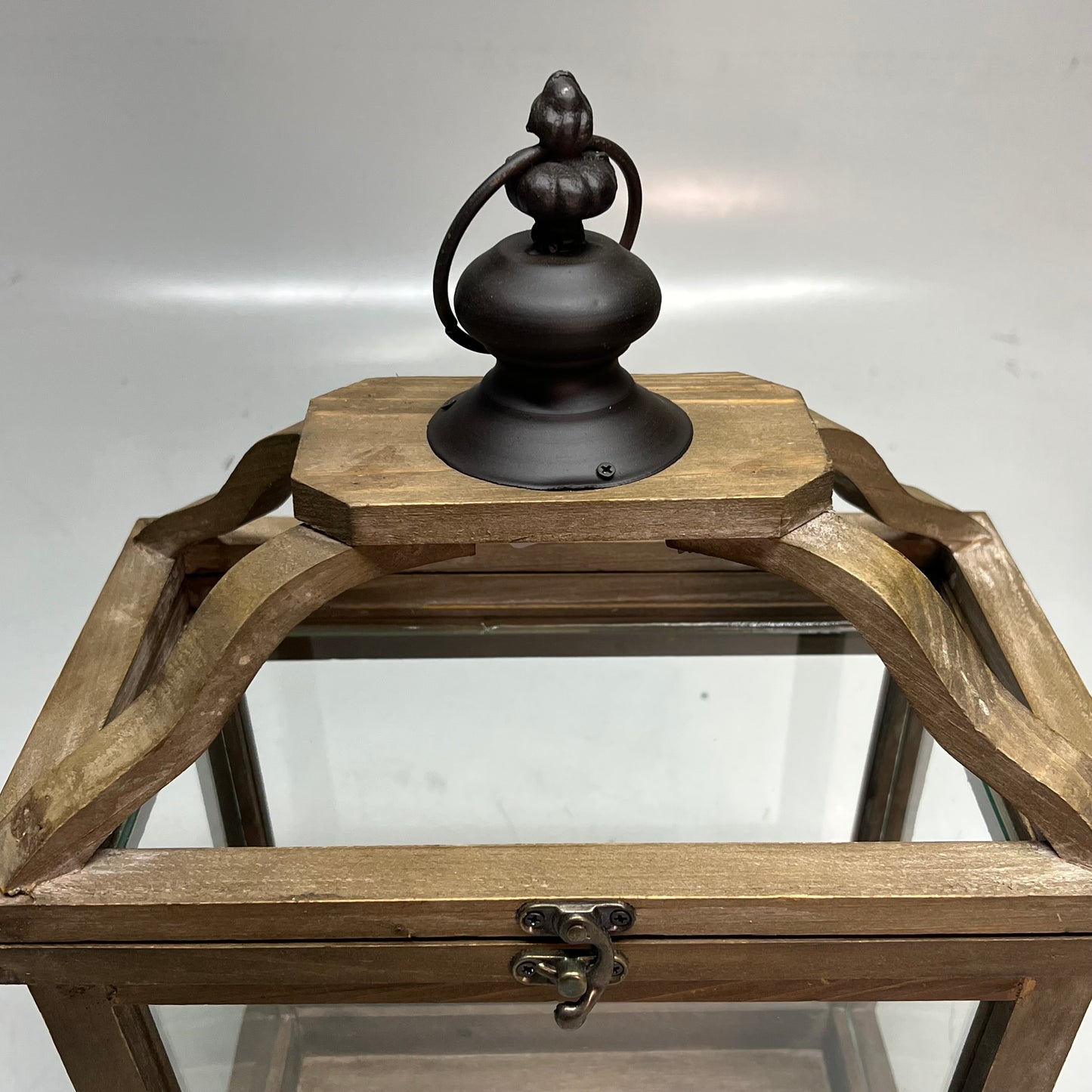 RAZ IMPORTS (SET OF 2) Fir Wood Lanterns W/ Finial 21" H & 16" H Brown