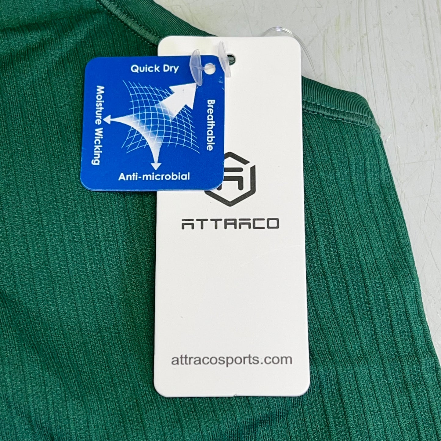 ATTRACO Ribbed Racerback Scoop Neck Athletic Tank Top Women's Sz M Grass Green