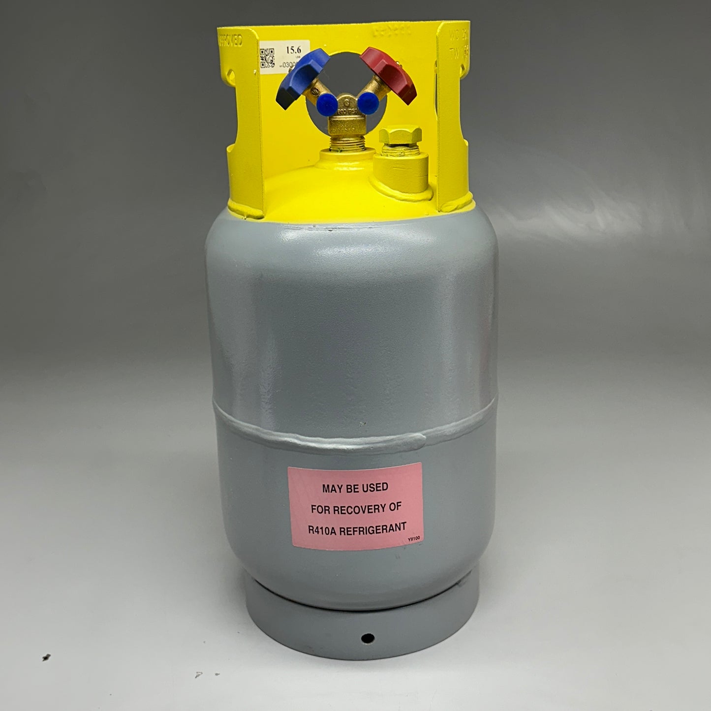 R410A Refrigerant Recovery Tank 18.5"x7" Gray and Yellow