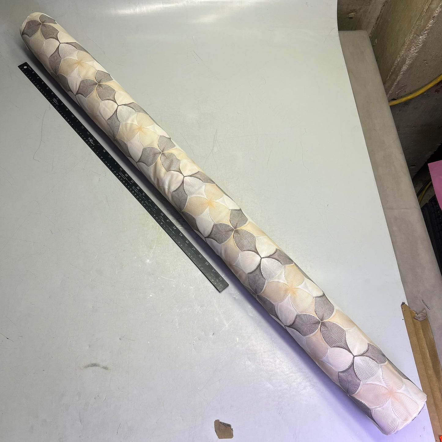 PVC Faux Crochet Floral Pattern Tablecloth 54"x60' Brown/Tan/White