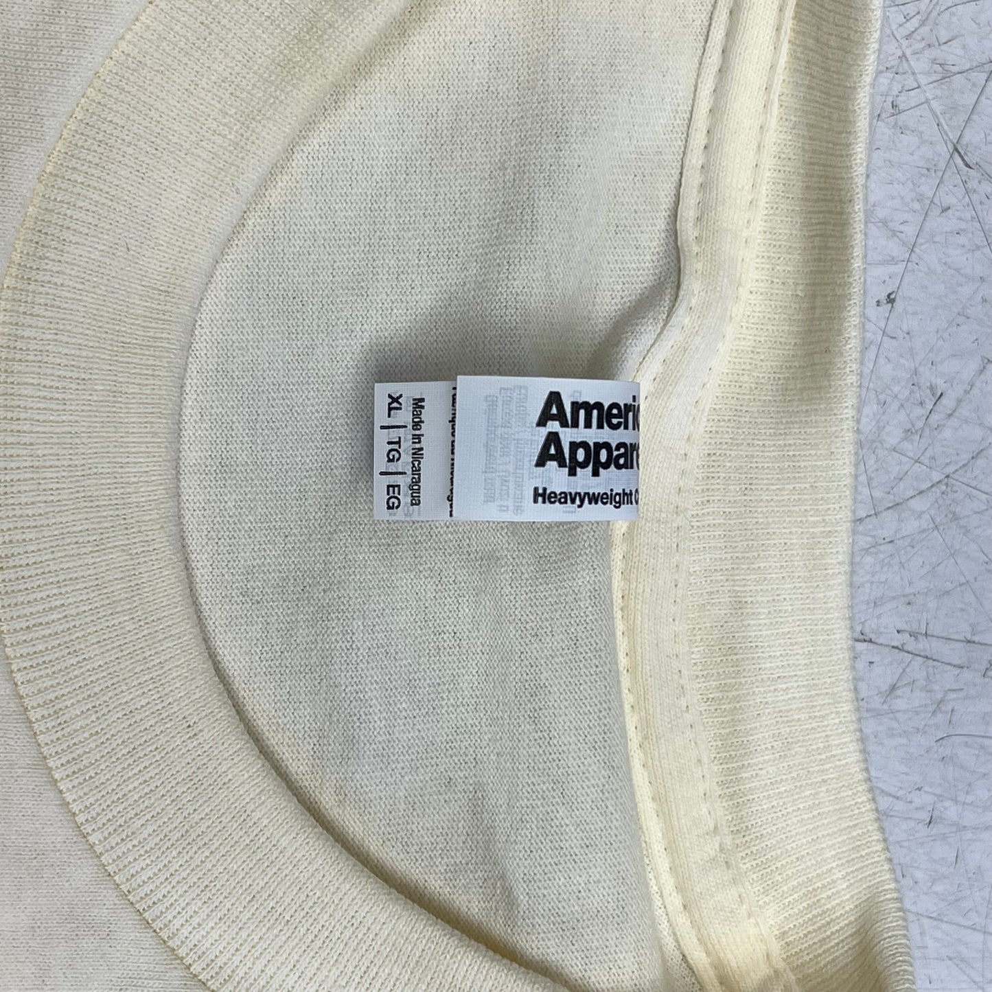 ZA@ AMERICAN APPAREL (12 PACK) Heavyweight Cotton Tee Unisex Sz XL Crème 1301