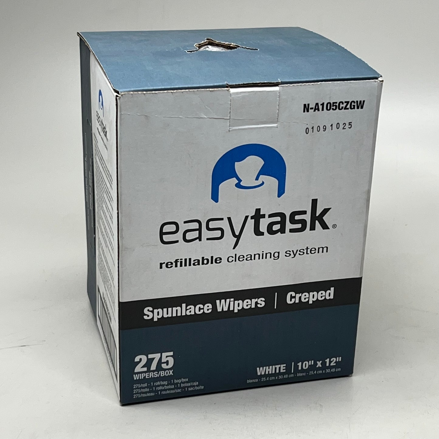 EASYTASK Spunlace Wipers 275 Per Box 10"x12" N-A105CZGW