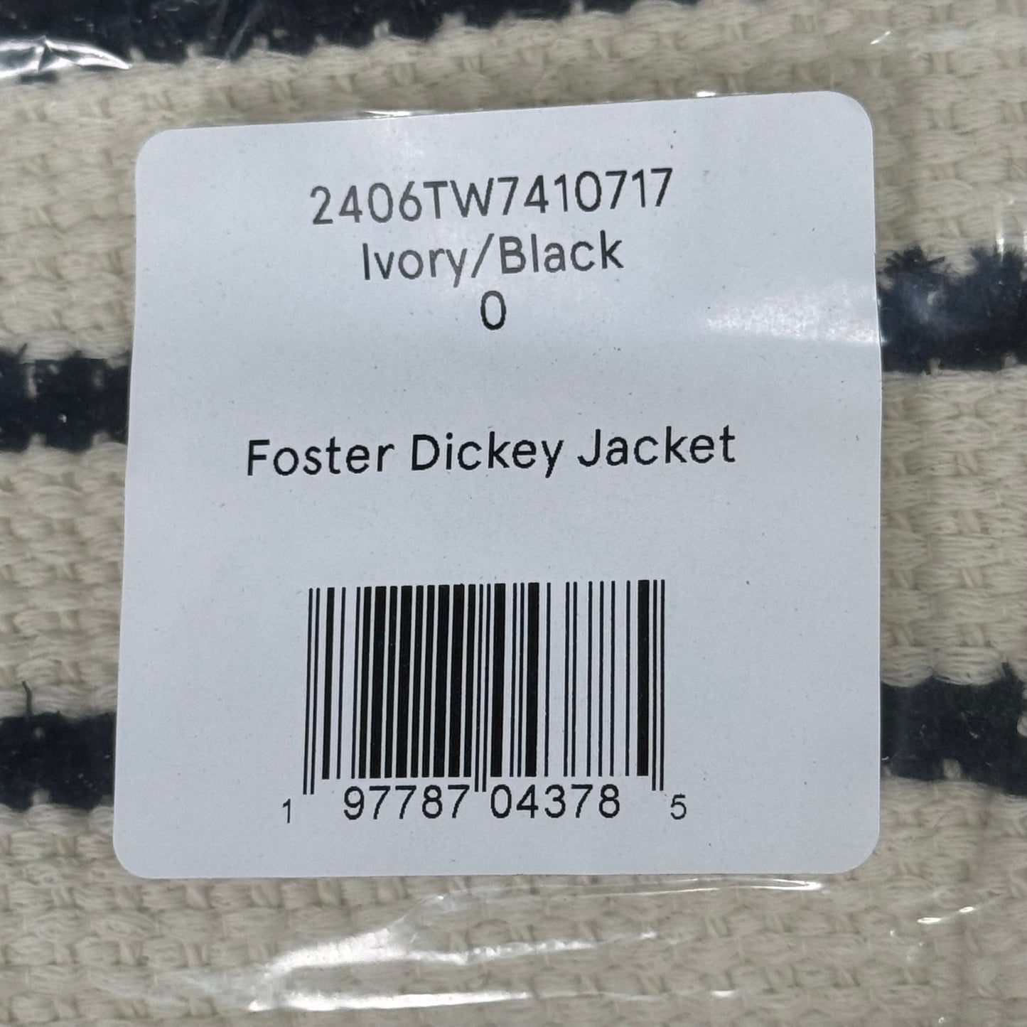 VERONICA BEARD Women's Foster Dickey Jacket Sz-0 Ivory/Black 2406TW7410717