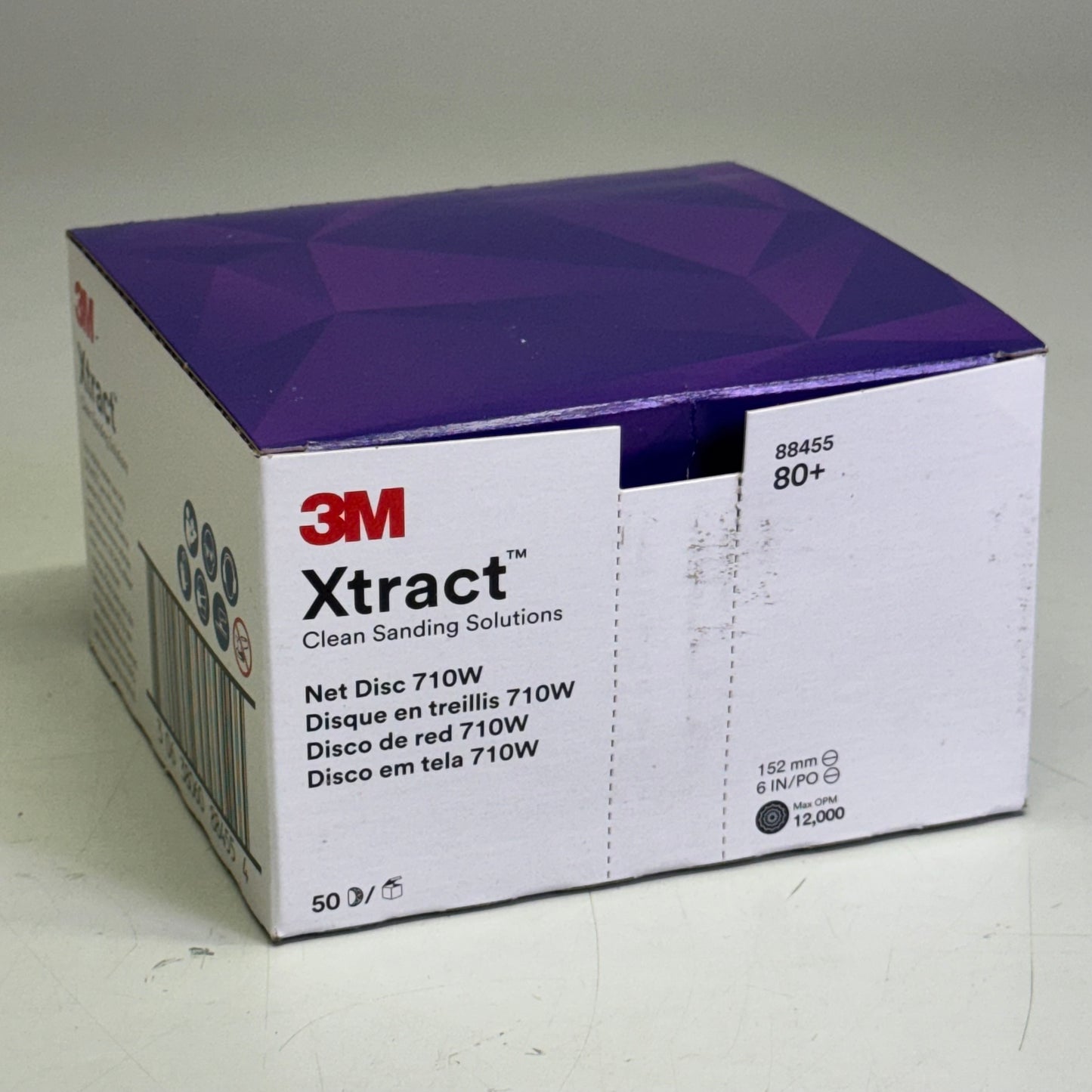 3M (50 PK) 6" Cubitron II Xtract Sanding Net Disc 710w 80 Grit Purple 88455 Hook & Loop