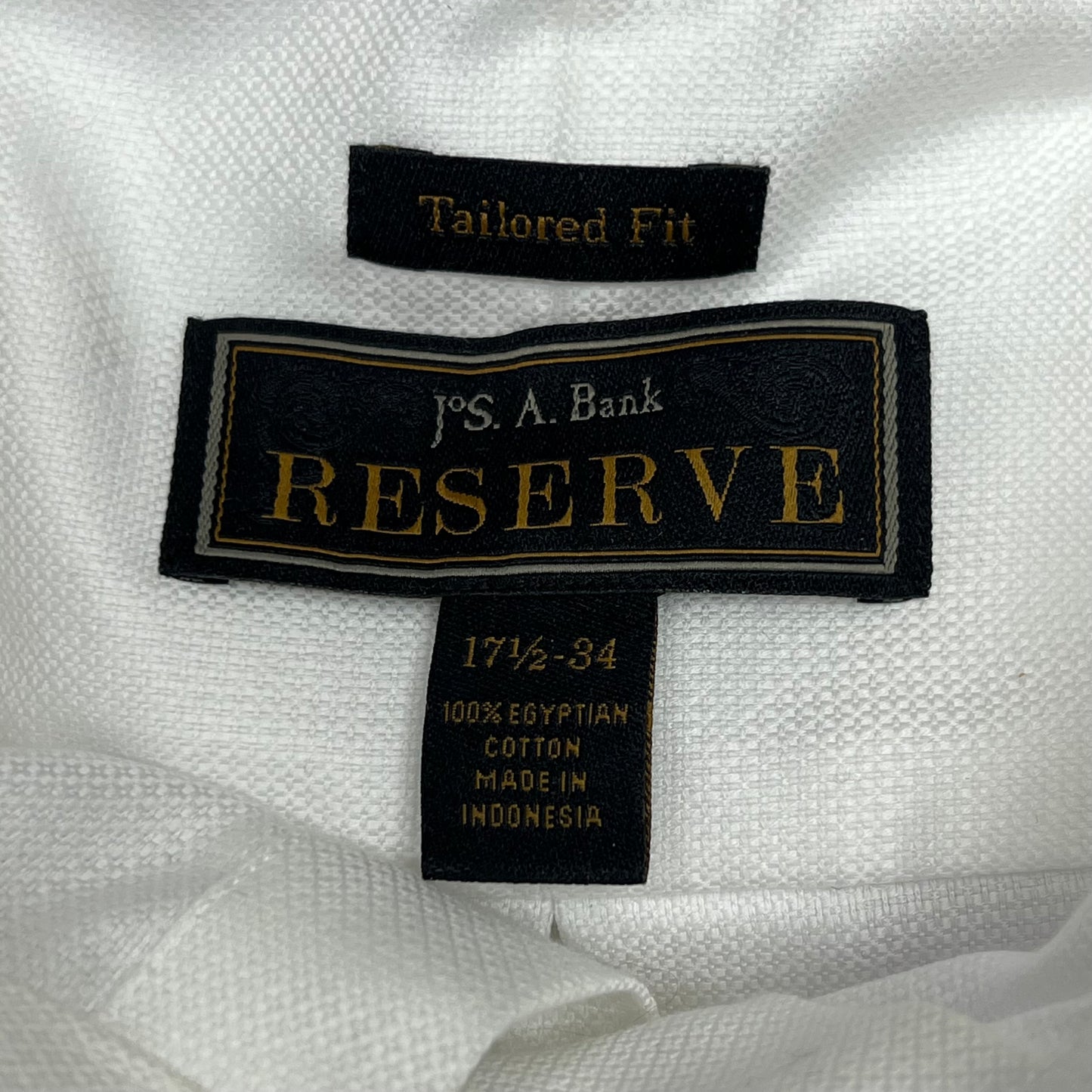 JOS A BANK Tailored Fit Button Up Suit Set  17 1/2-84 Black & White