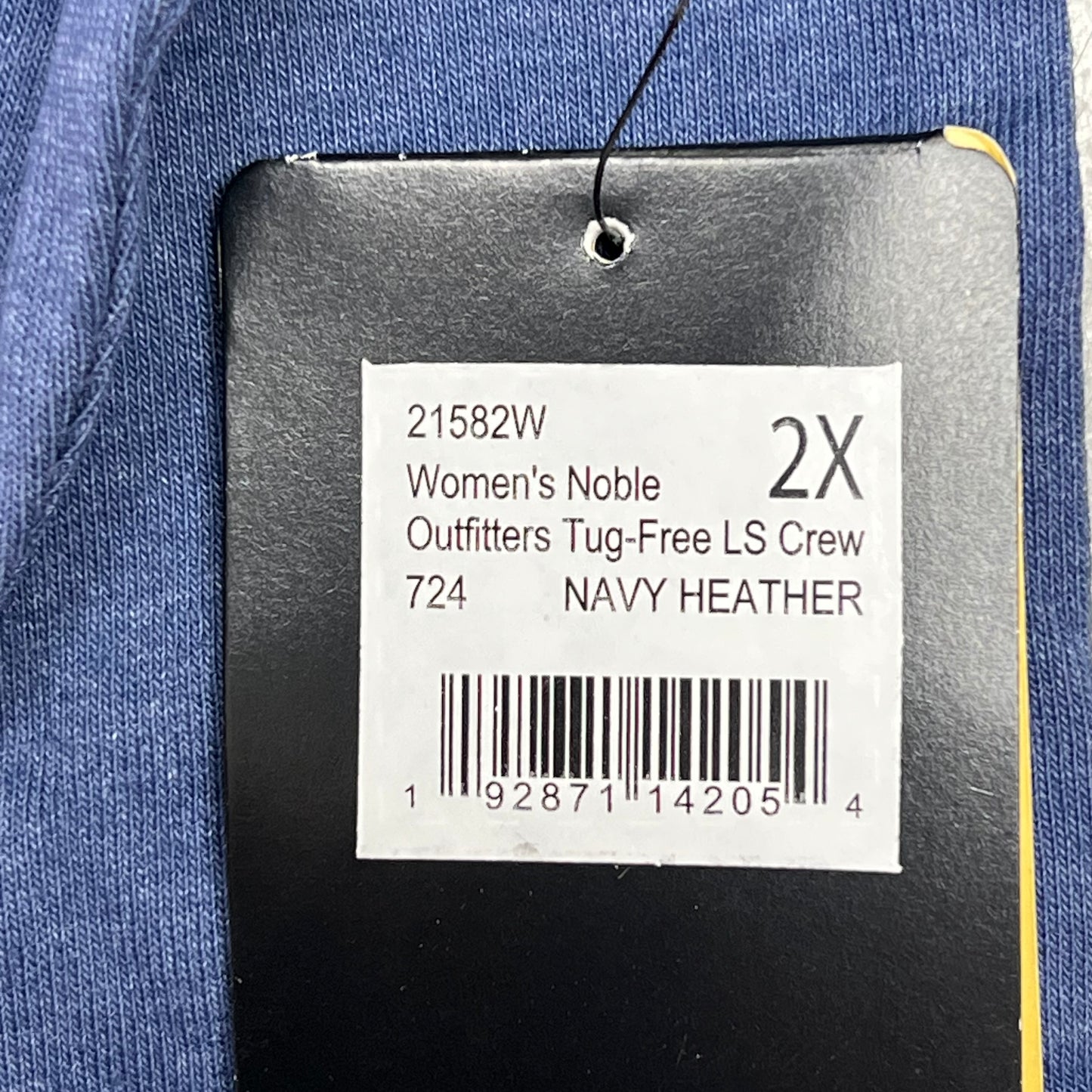 NOBLE OUTFITTERS Tug-Free Long Sleeve Crew Women's Sz 2XL Navy Heather 21582W