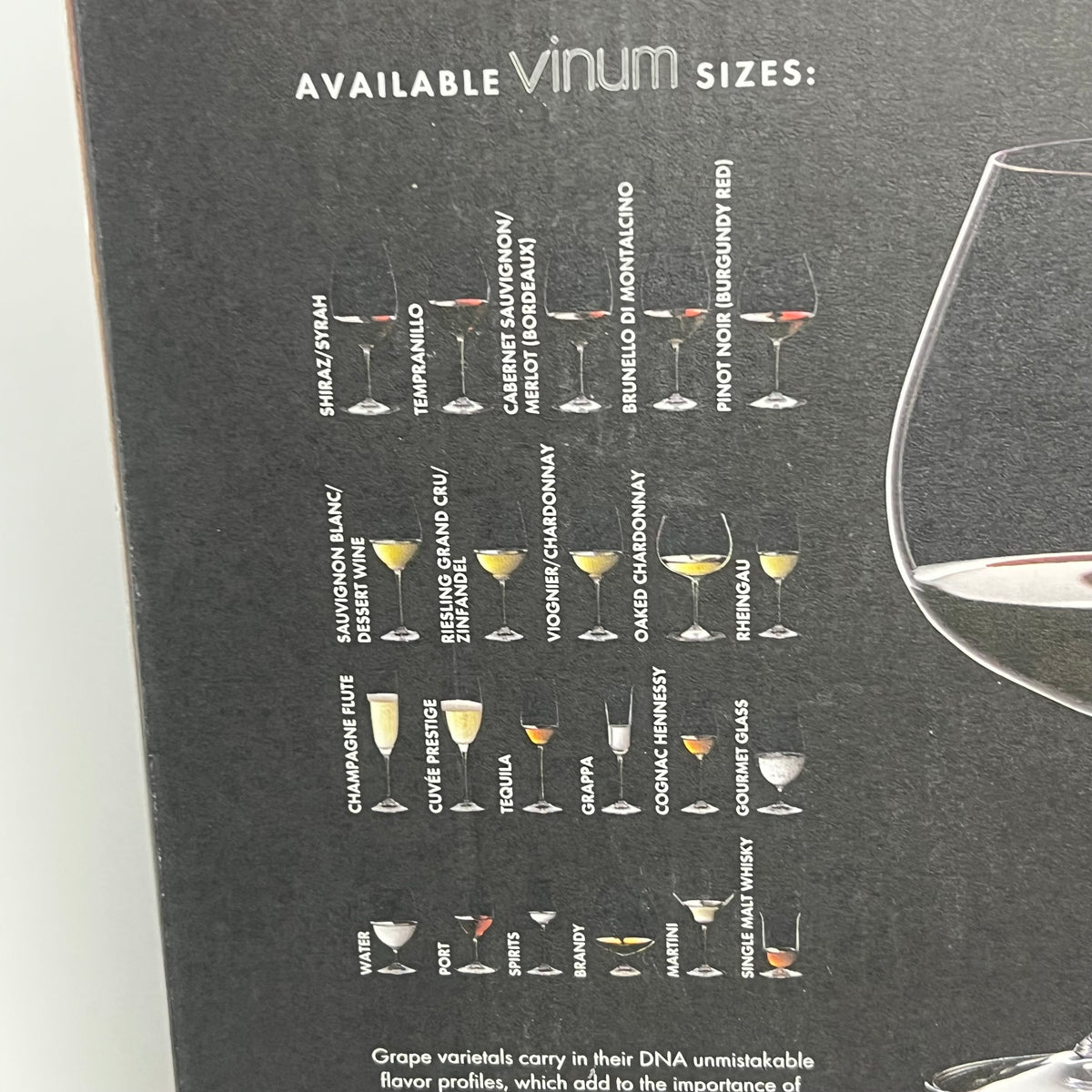 RIEDEL (SET OF 2) Vinum Pinot Noir Crystal Glass Stemmed Wine Glasses 8.2" H