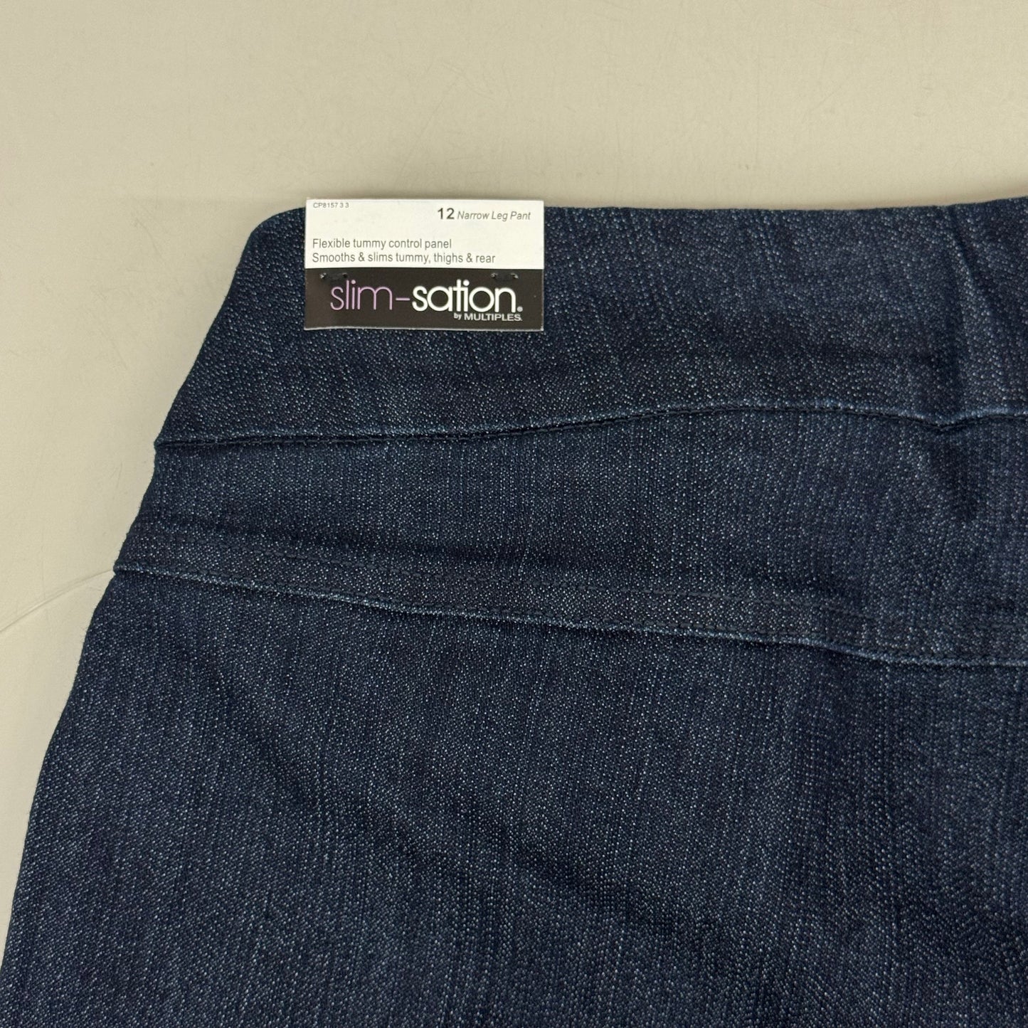 MULTIPLES Narrow Leg Pants Petite Women's Sz 12 Denim M2604P