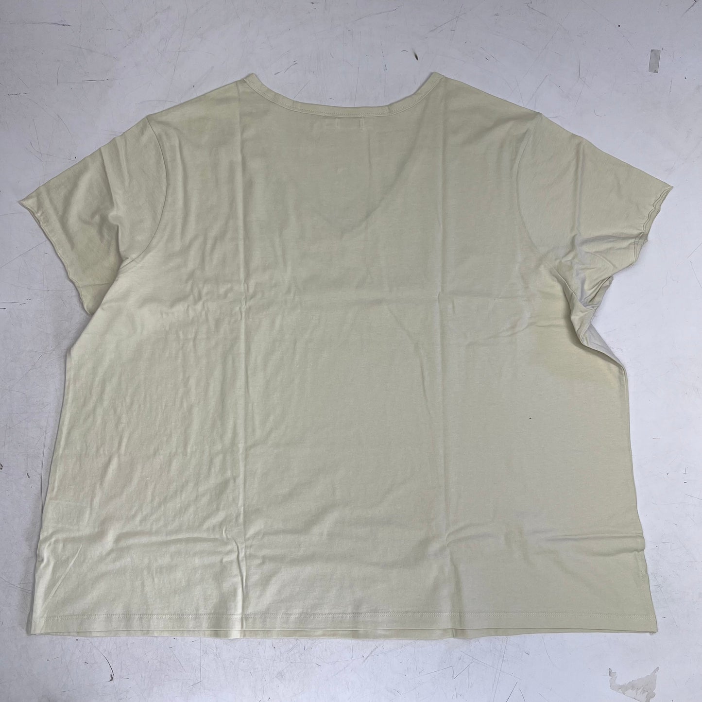 HANES Originals V Neck Tee Shirt W/ Chest Pocket Women's Sz 3X Mellow Beige