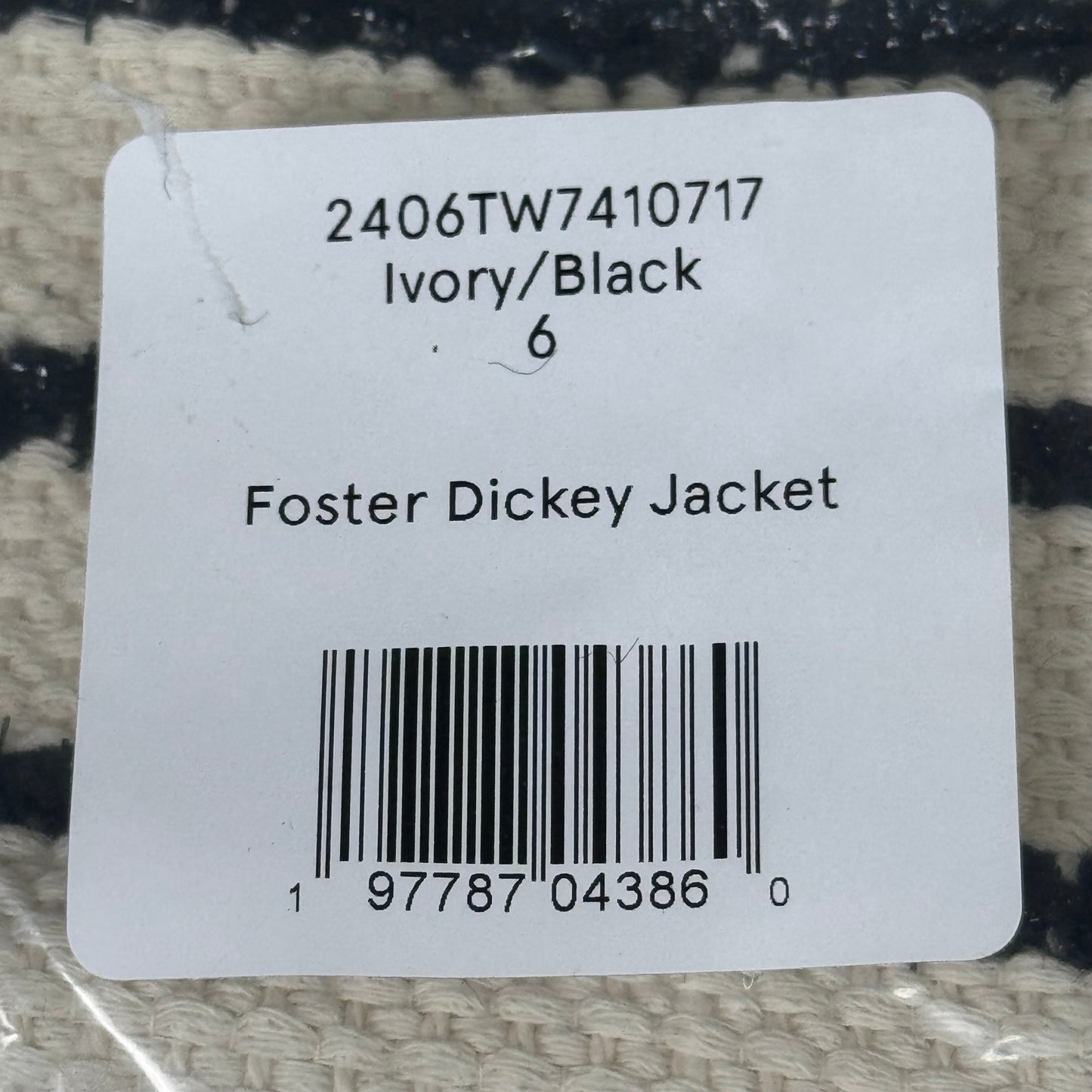 VERONICA BEARD Women's Foster Dickey Jacket Sz-6 Ivory/Black 2406TW7410717