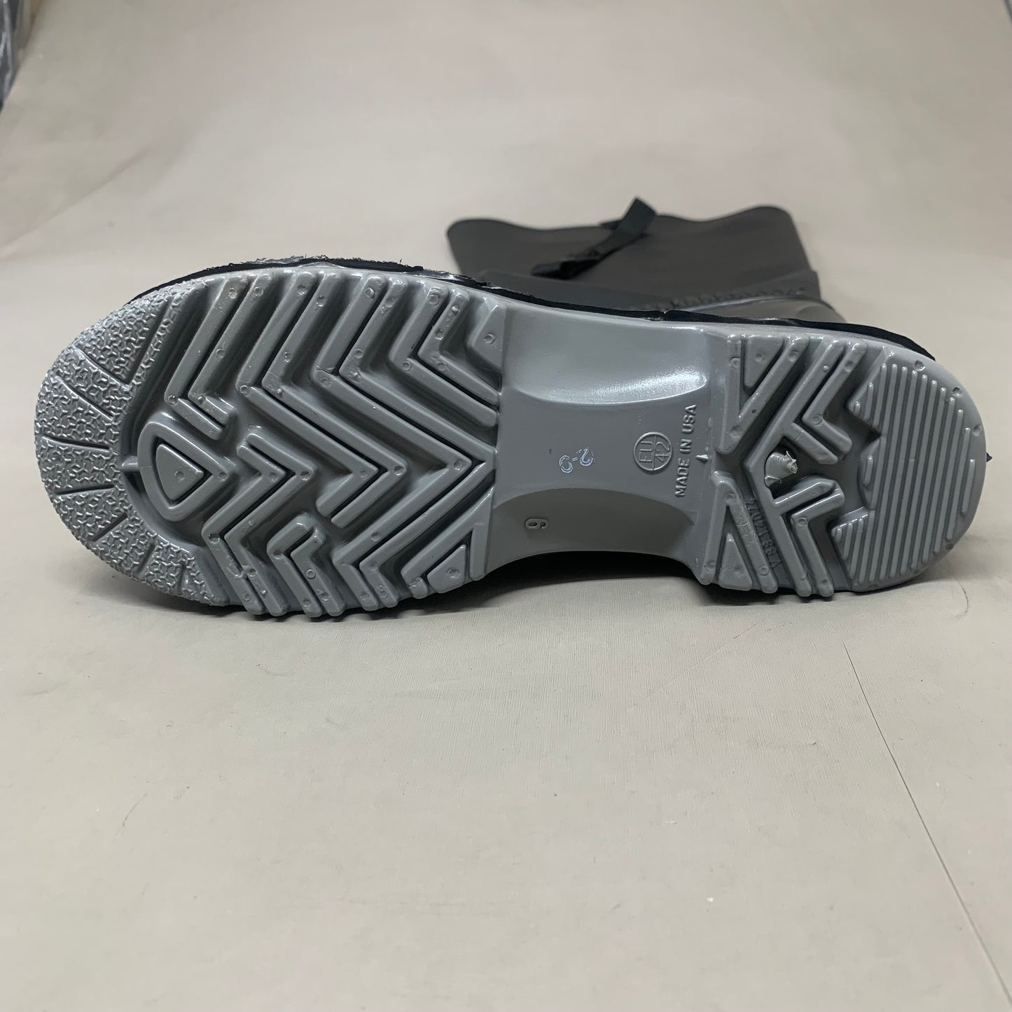 DUNLOP Hip/Thigh Wader Steel Toe Boots Steel Toe Unisex Sz 9 Black/Grey 86056