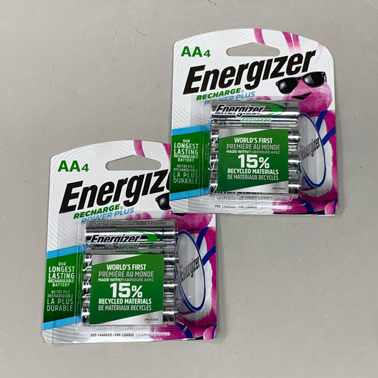 ENERGIZER (2 PACK) Power Plus Rechargeable AA Batteries 4 Pack (8 Total) NH15BP-4