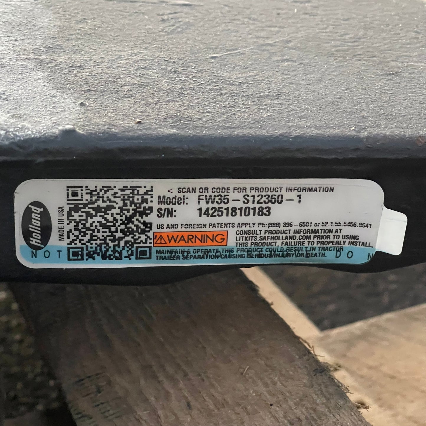 HOLLAND Fifth Wheel Assembly FW35 Flat Plate 5.7 FW35-S12360-1