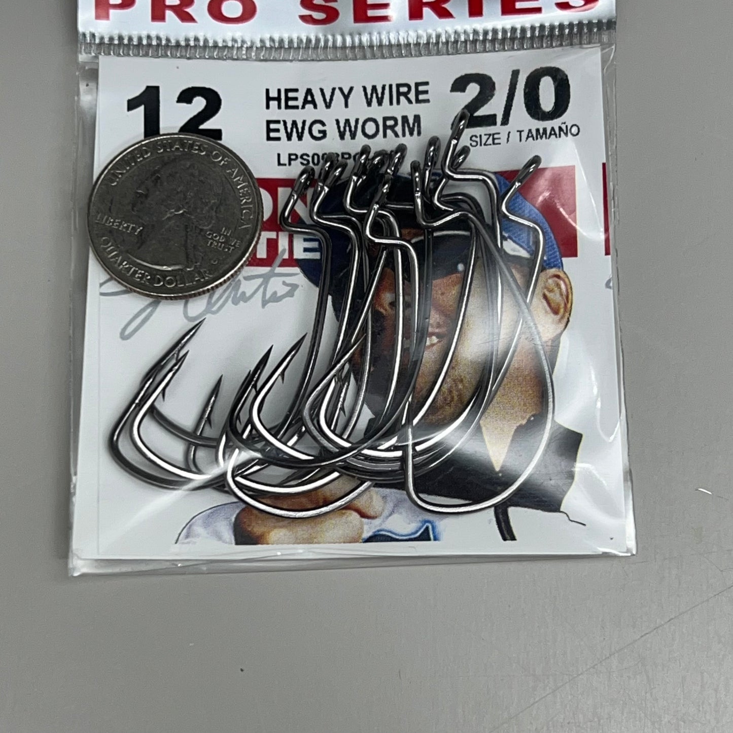 EAGLE CLAW (5 PACK) Round Bend EWG Worm Hook Platinum Blk #2/0 12pc LPS098PG-2/0