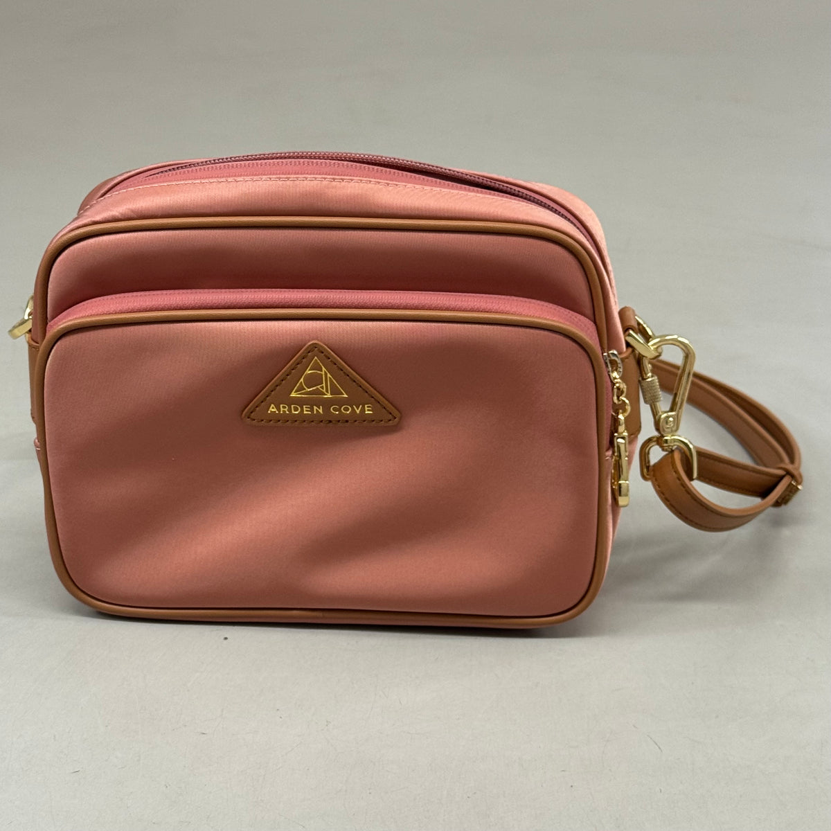 ARDEN COVE Crissy Full Crossbody Nylon Anti-theft Bag Dusty Pink W/ Locking Clasp Straps (New Without Tags)