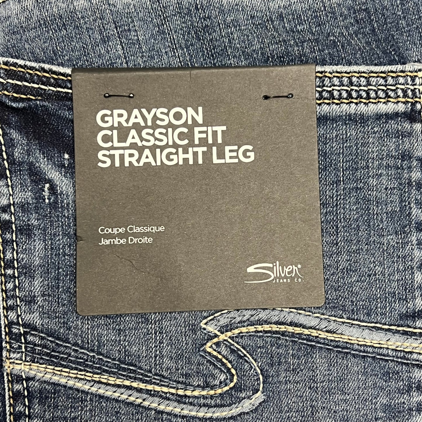SILVER JEANS CO. Grayson Classic Fit Straight Leg Jean Men's Sz 34/30 Indigo