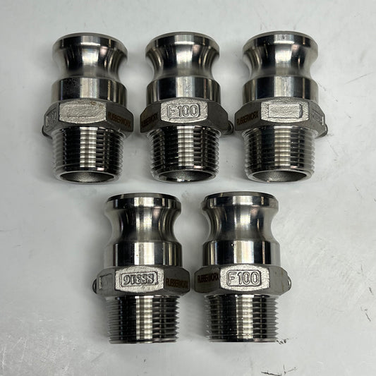 RUBBERWORX (5 PACK) Stainless Steel Type F Camlock Adaptor 1" SS316 F-100