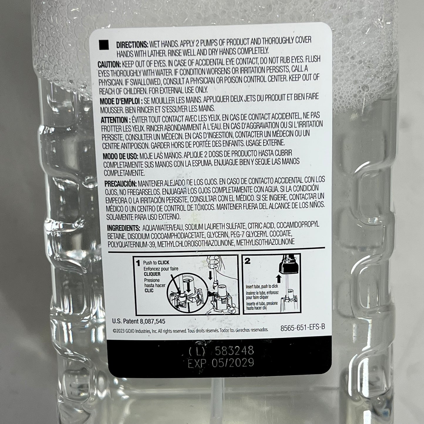 SLOAN  (4 PACK) Esd-325 Green Certified Foam Soap 1.5L Bottles Clear 03460004