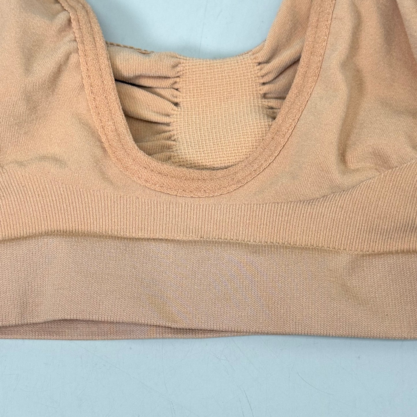 SKIMS Strong Support Seamless Bralette Pique Stitching Women's Sz L/XL Bronze