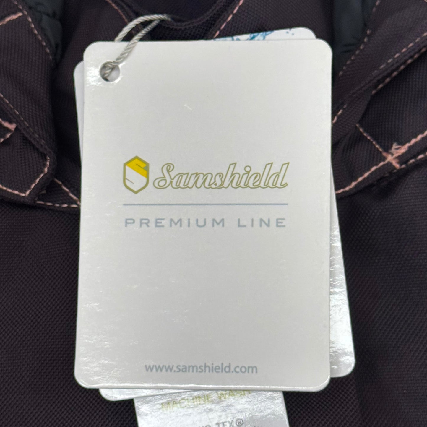 SAMSHIELD Delfina Equestrian Winter Coat Water Resistant Pink Stitching Women's Sz S Aubergine