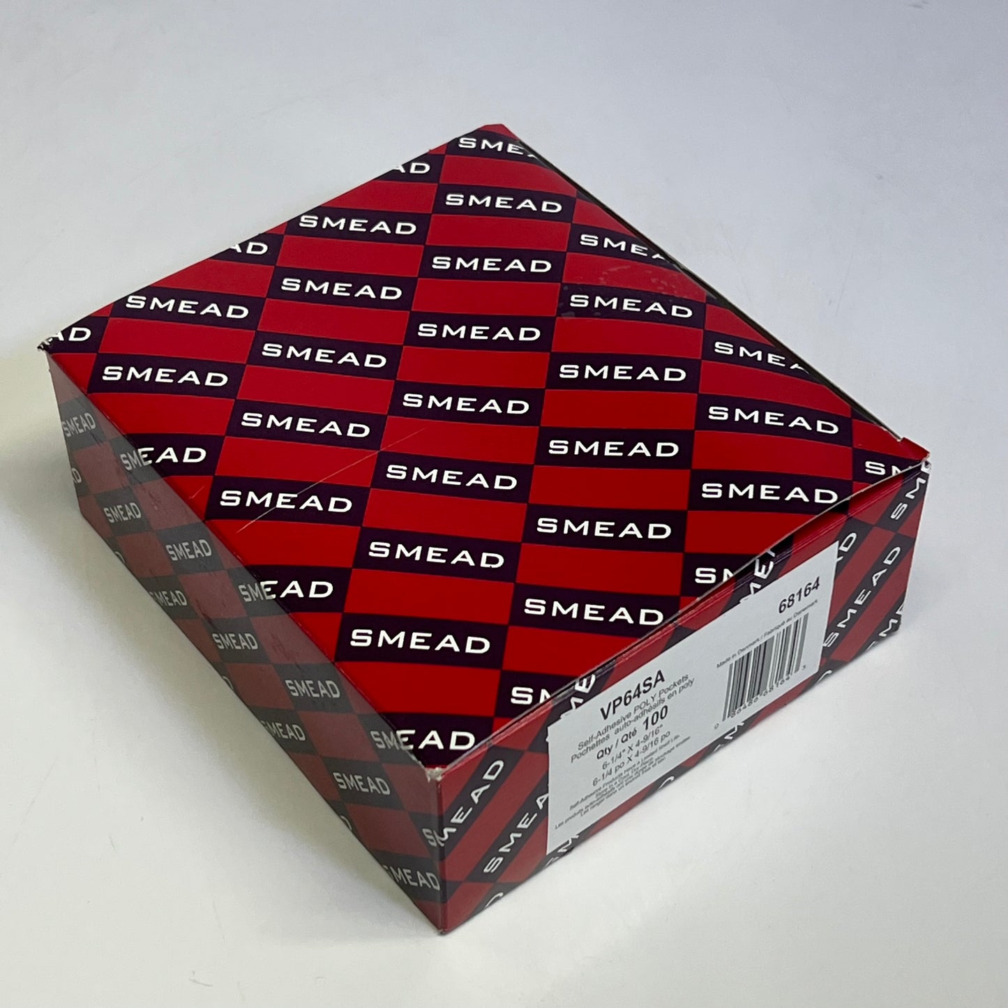 SMEAD (100 PACK) Self-Adhesive Poly Document Pockets 6 1/4" x 4 9/16" Clear