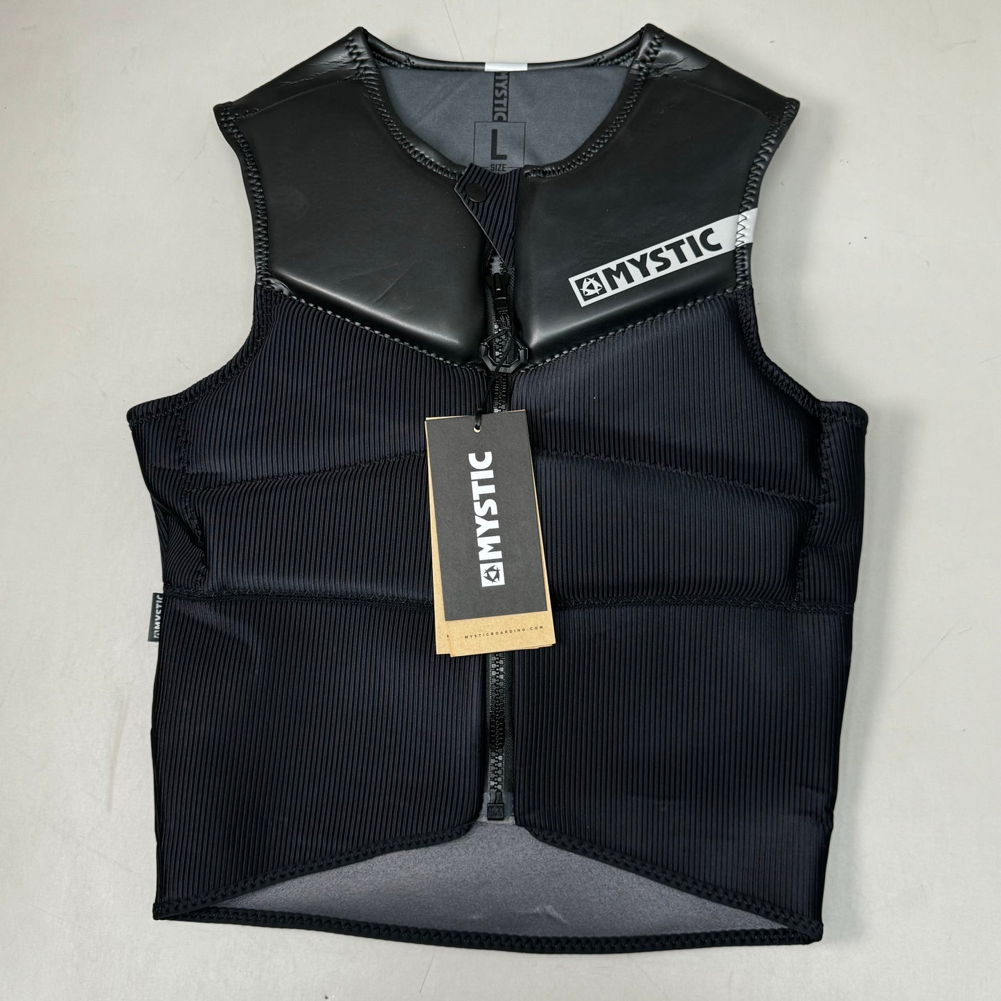 MYSTIC Block Impact Vest YKK Front-Zip & Clash Foam Sz L Black 35005.200107