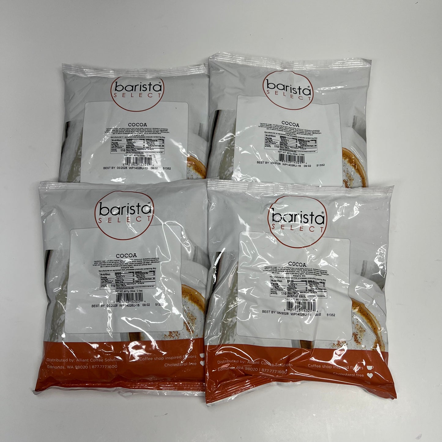 BARISTA SELECT  (4 PACK) Cocoa Rich Creamy Hot Chocolate Flavor 32 Oz BB 05/28